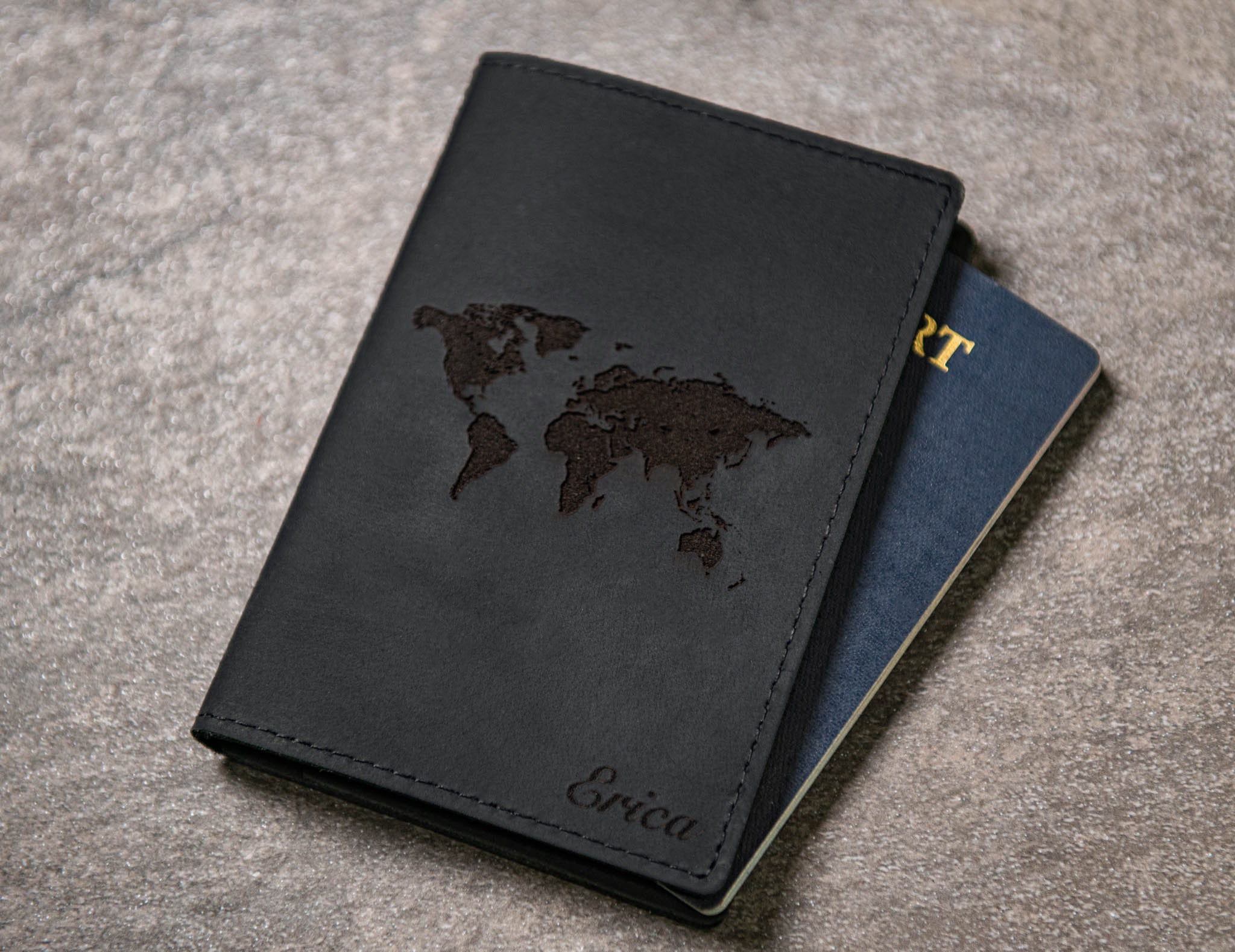 Personalized Leather Passport Cover