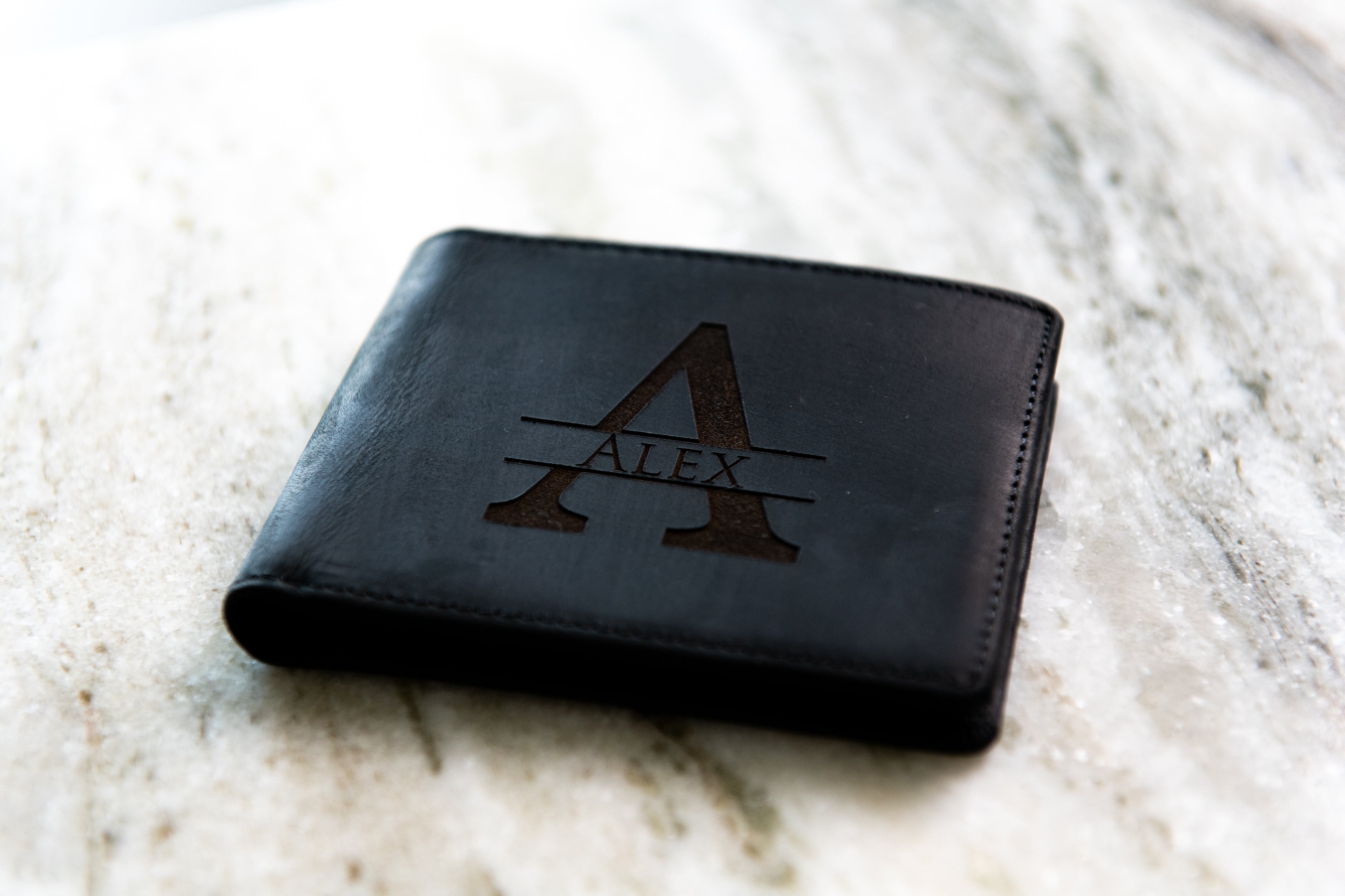 The Clearwater Personalized Leather Trifold RFID Blocking Wallet
