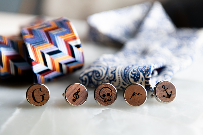 Personalized Cufflinks and Tie Clip Gift Box Set