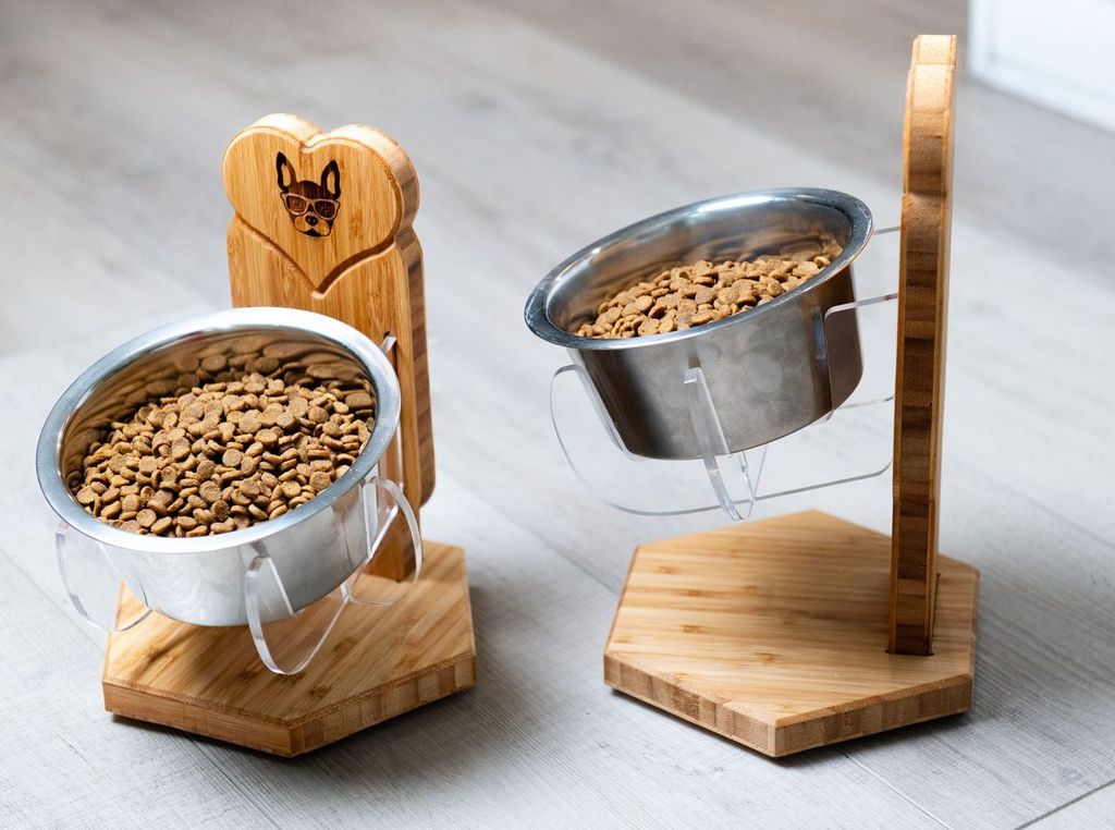 Personalized Floating Pet Bowl Stand