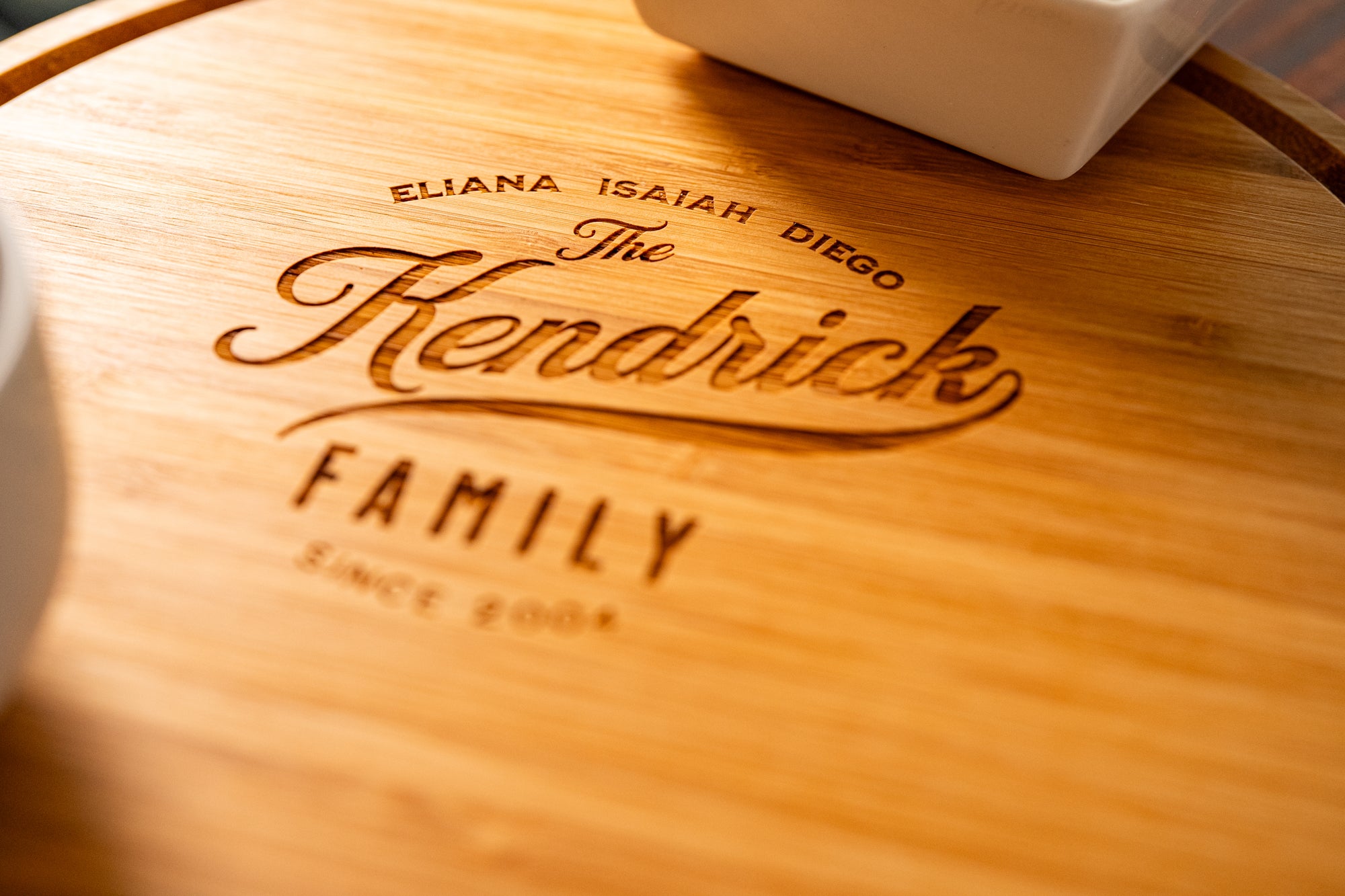 Personalized Bamboo Lazy Susan Turntable - Custom Engraved Serving Tray - Rotating Charcuterie Board - Wedding or Housewarming Gift