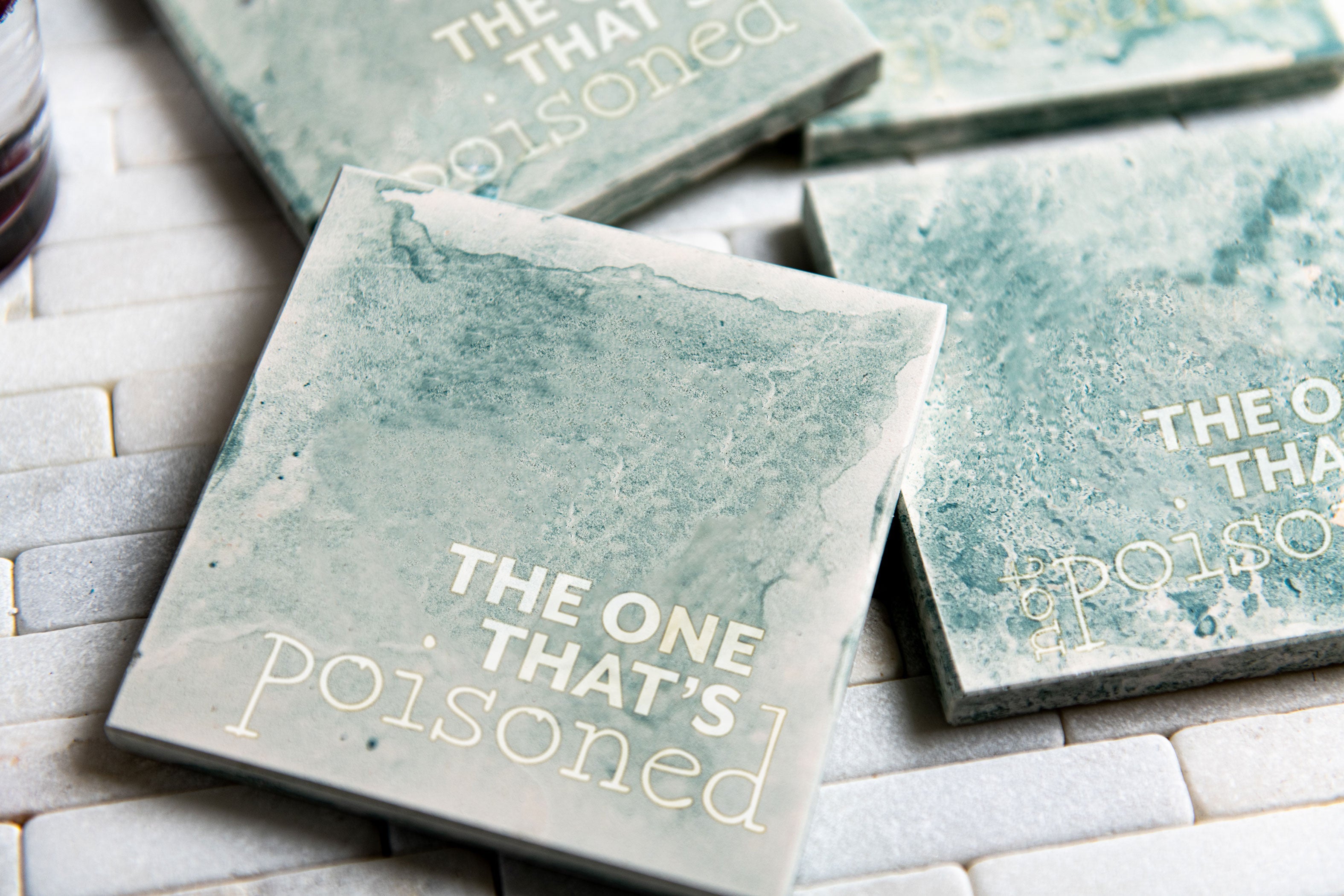 Poisoned, Not Poisoned Limestone Coasters