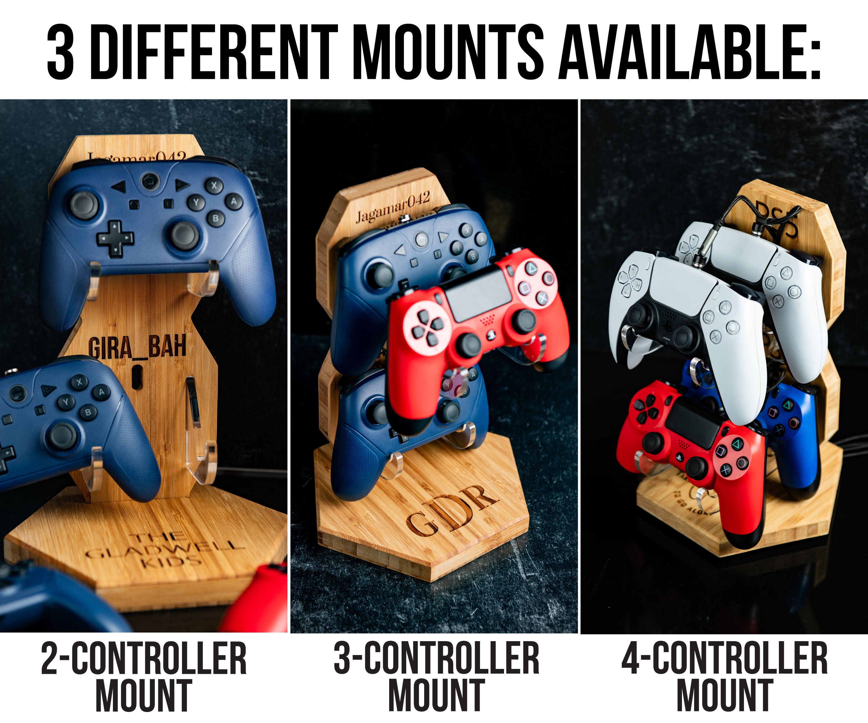 Personalized Controller Home Base Wall Mount for Gaming