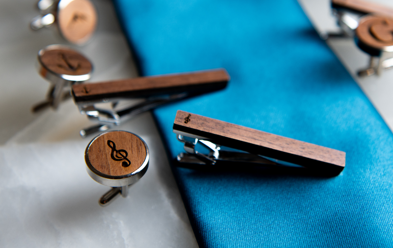 Personalized Cufflinks and Tie Clip Gift Box Set