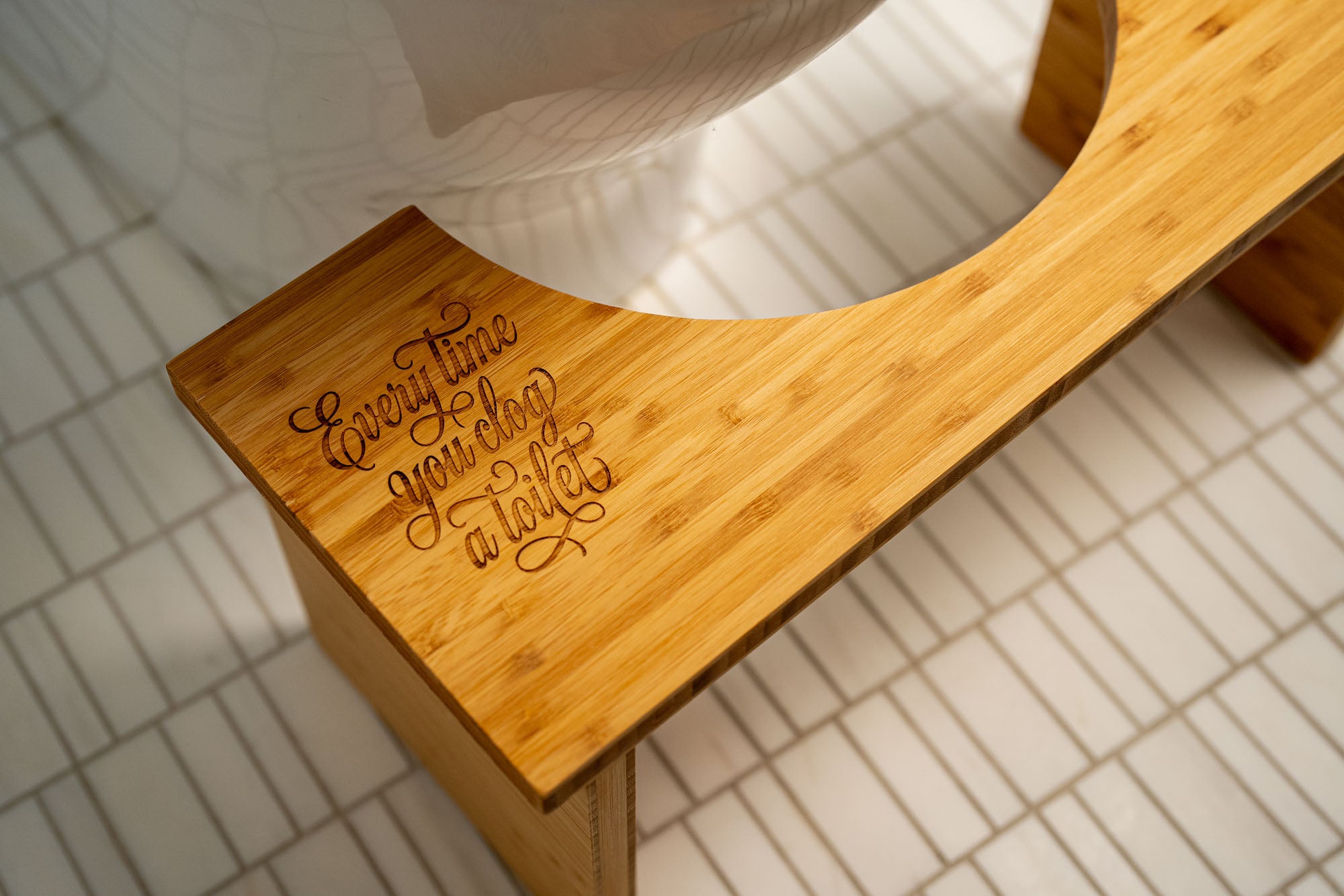 The PerfectPerch - Luxury Toilet Stool - Personalized - Funny Engraved Squatty Potty