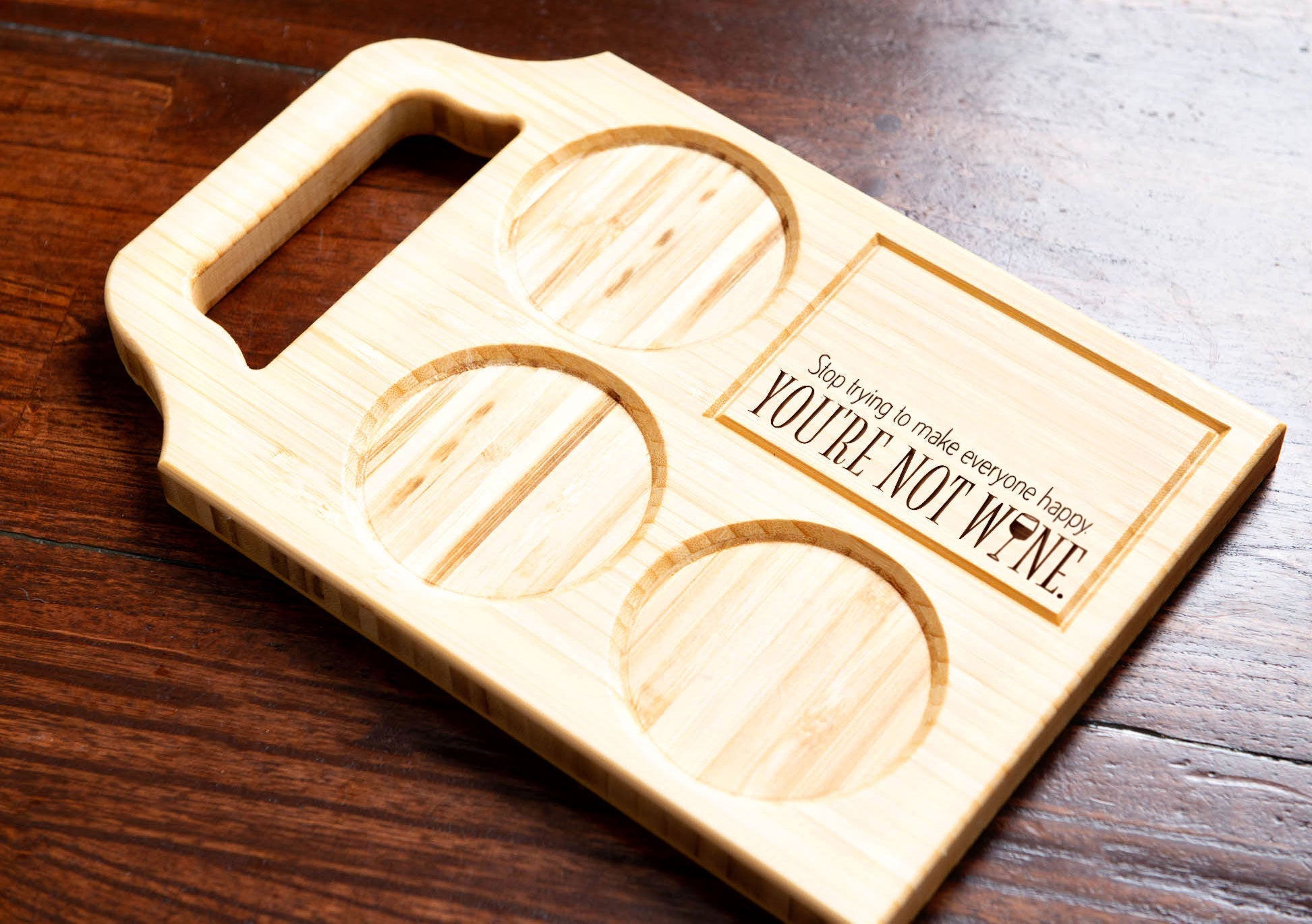 Funny Custom Engraved Charcuterie Board & Wine Tray - 45 Phrase Options