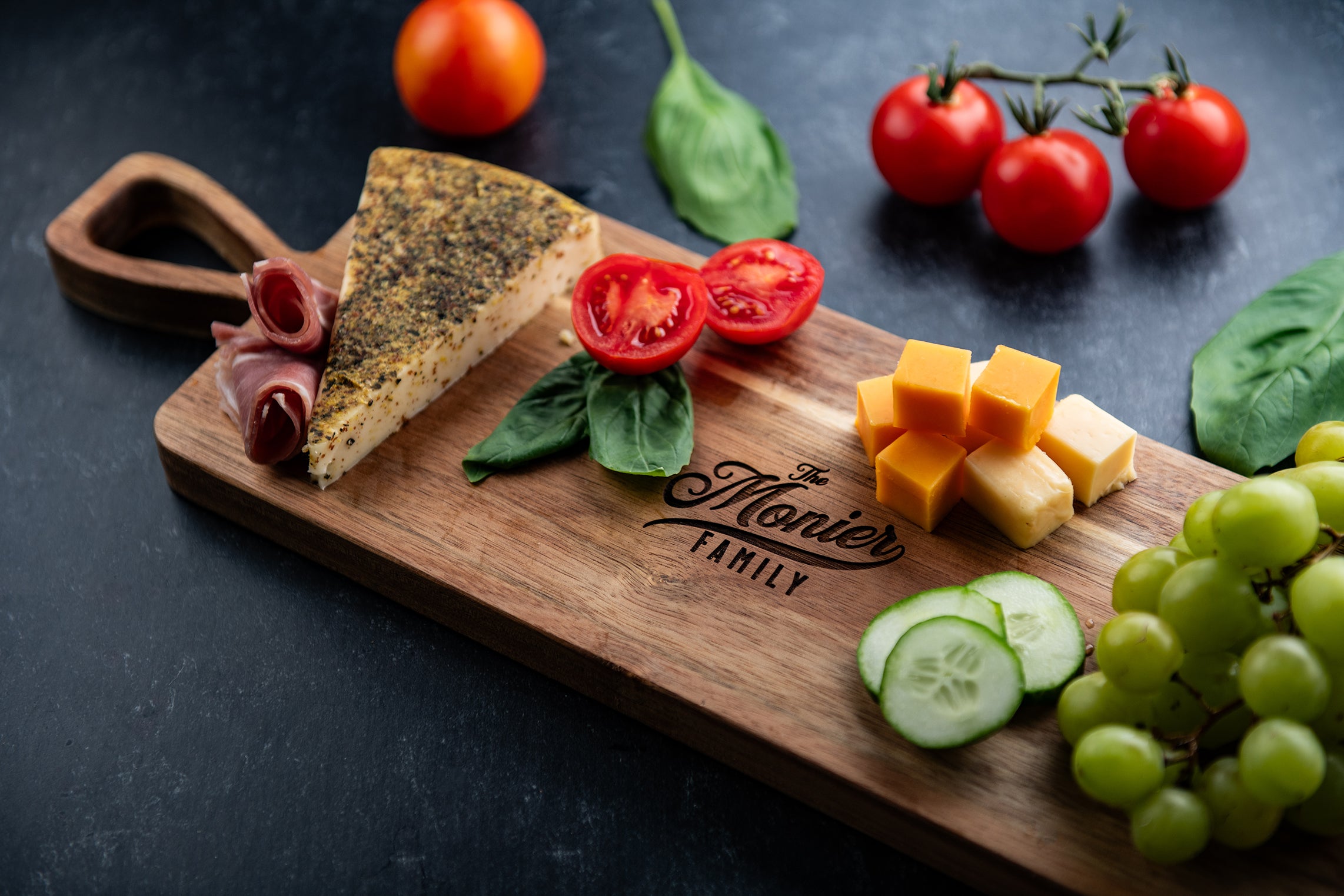 Personalized Acacia Handle Cutting Board