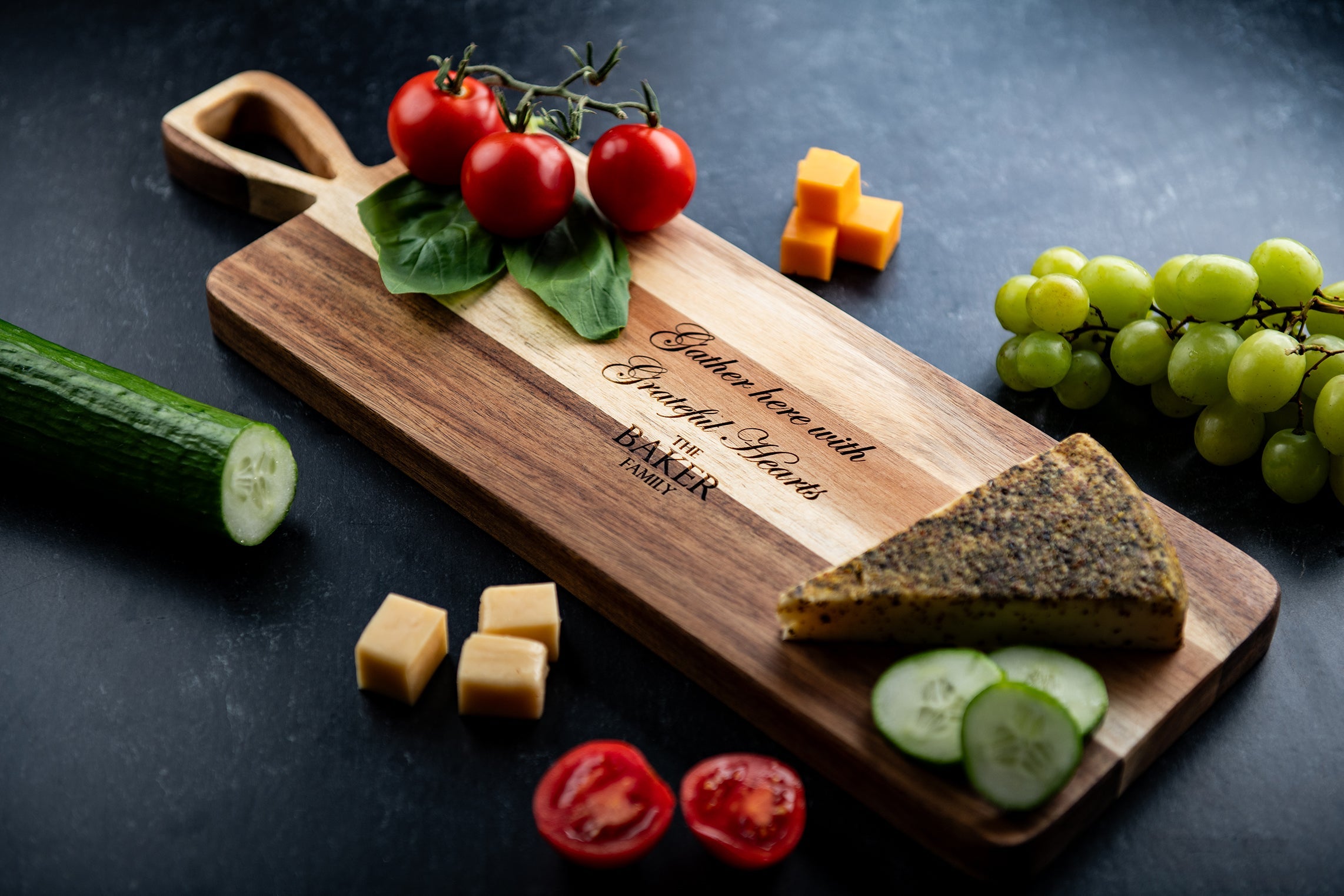 Personalized Acacia Handle Cutting Board