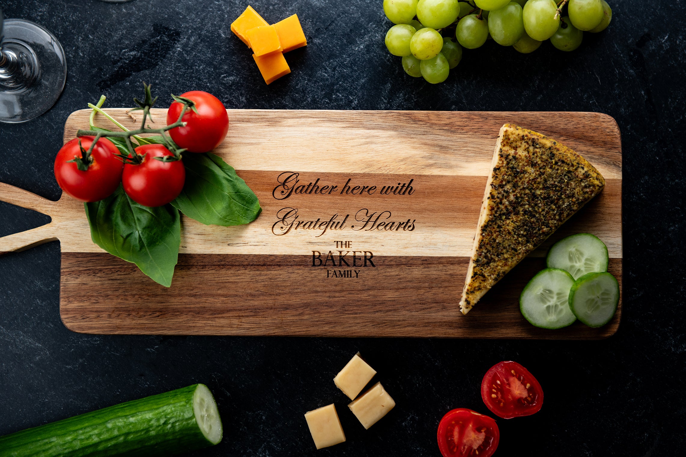 Personalized Acacia Handle Cutting Board