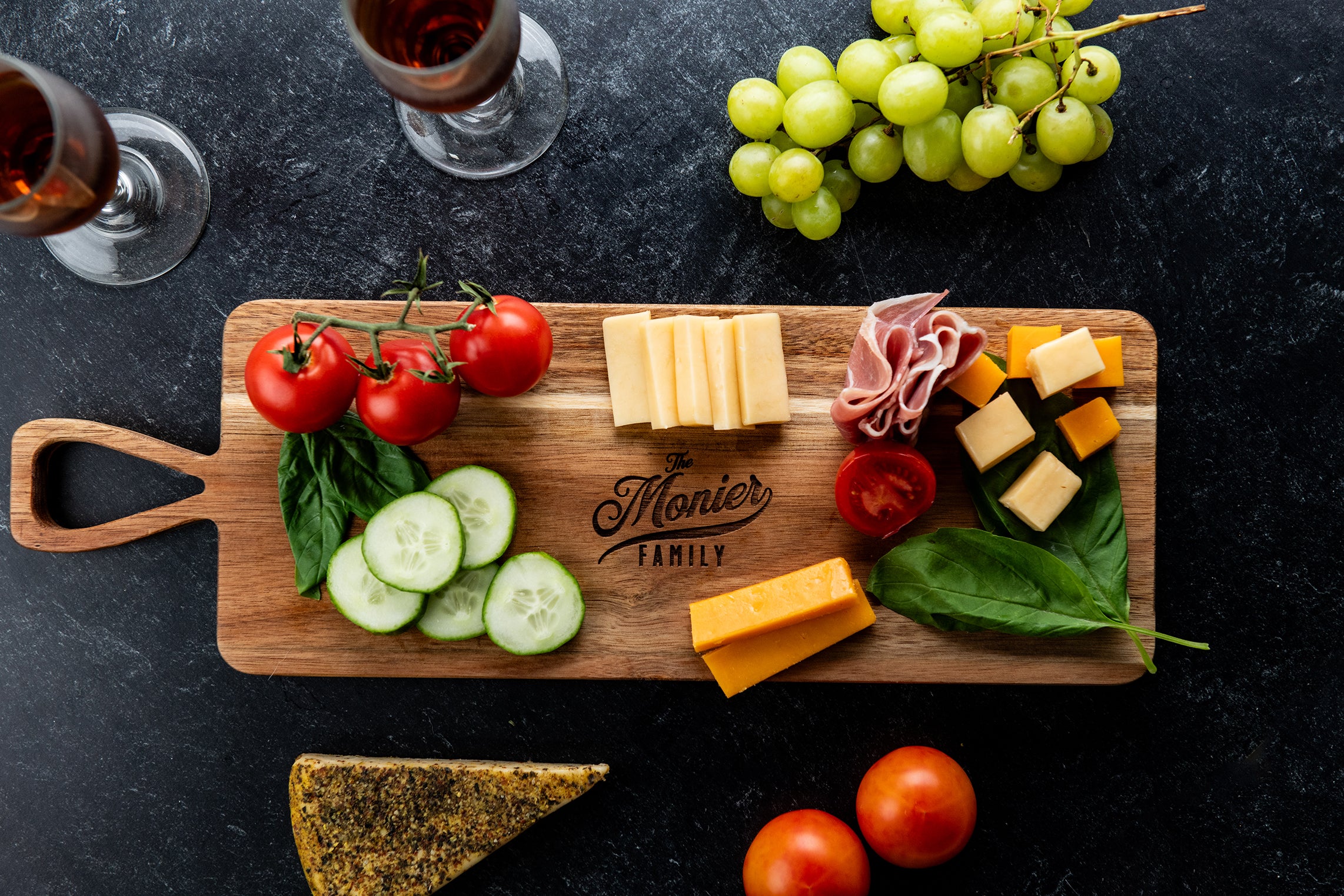 Personalized Acacia Handle Cutting Board