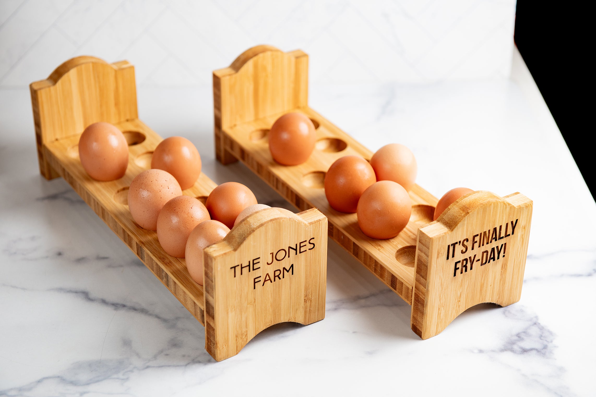 Personalized Egg Bed Tray - Stackable Shelf Display Holder for Kitchen