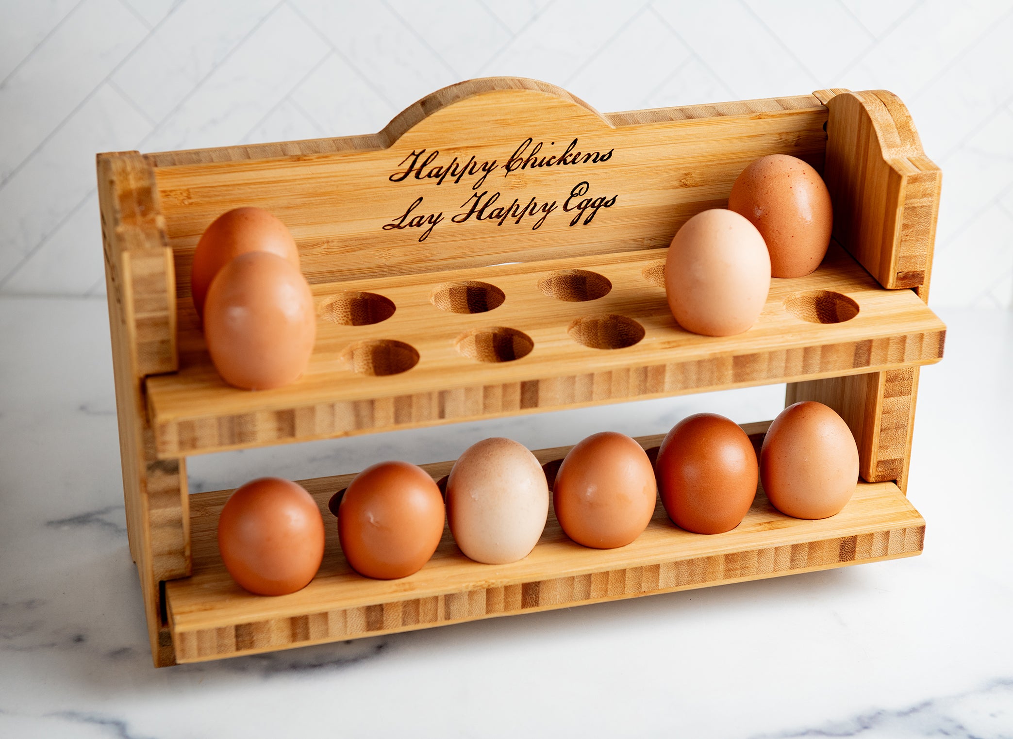 Personalized Egg Bed Tray - Stackable Shelf Display Holder for Kitchen