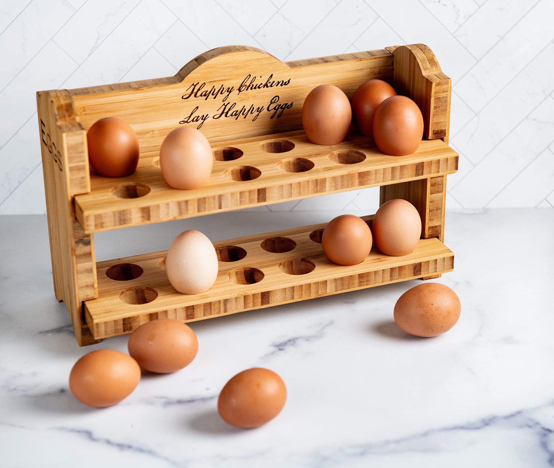 Personalized Egg Bed Tray - Stackable Shelf Display Holder for Kitchen