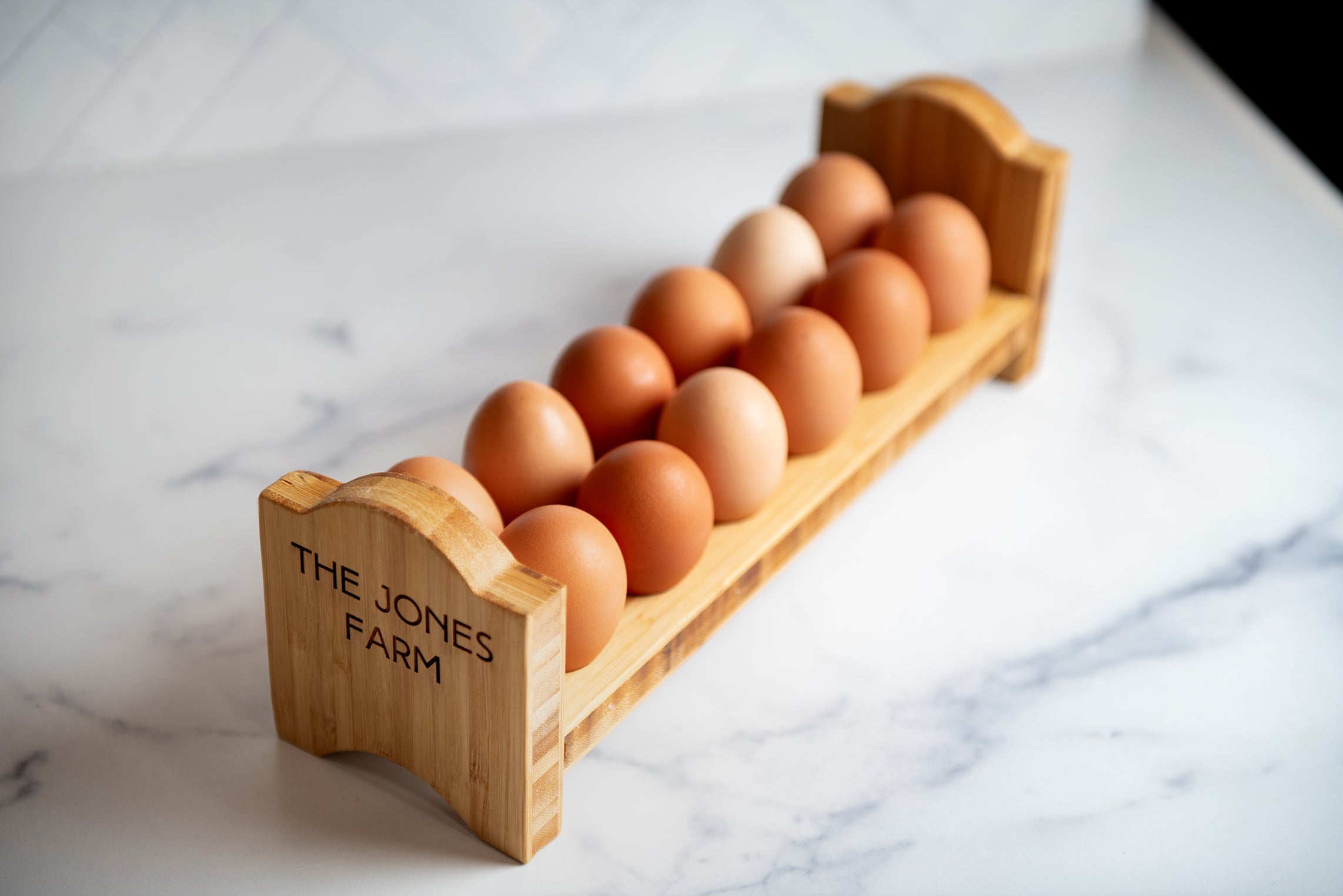 Personalized Egg Bed Tray - Stackable Shelf Display Holder for Kitchen