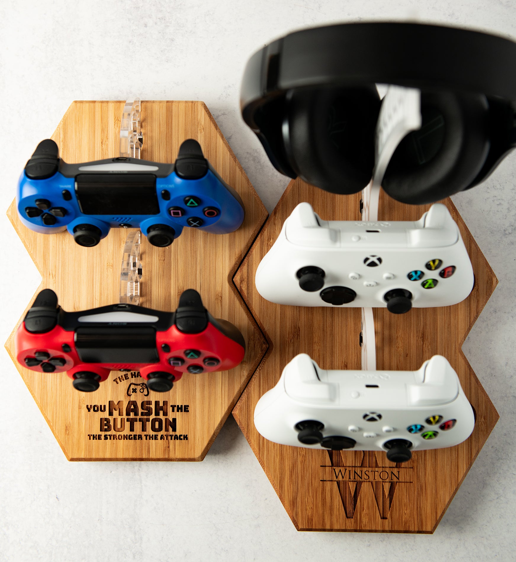 Personalized Wood Charging Stand For Gaming Controller