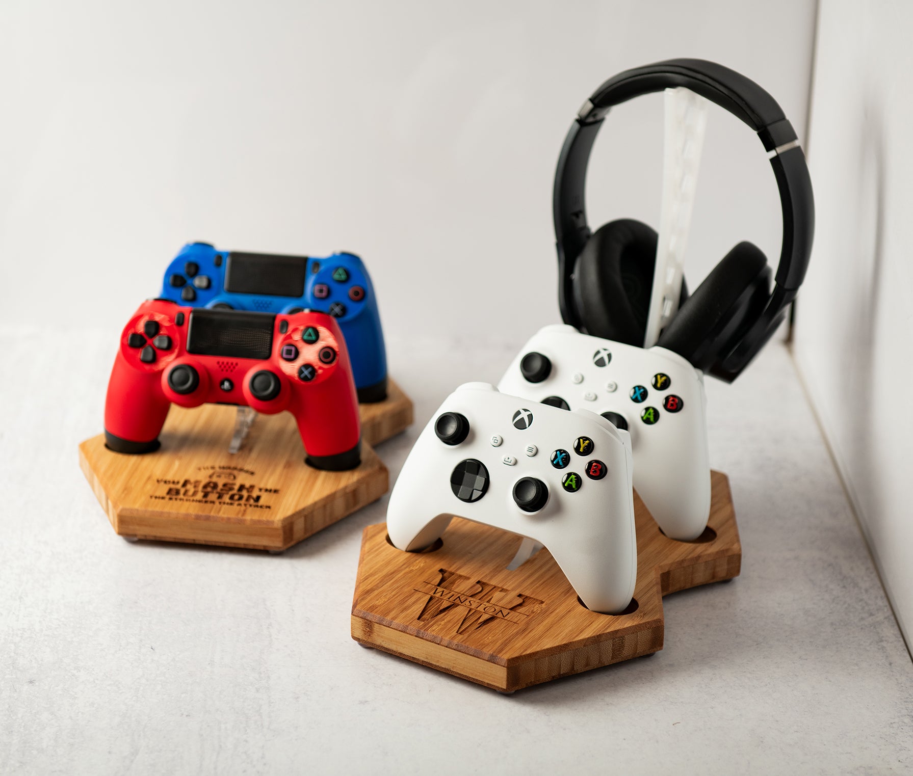 Personalized Wood Charging Stand For Gaming Controller