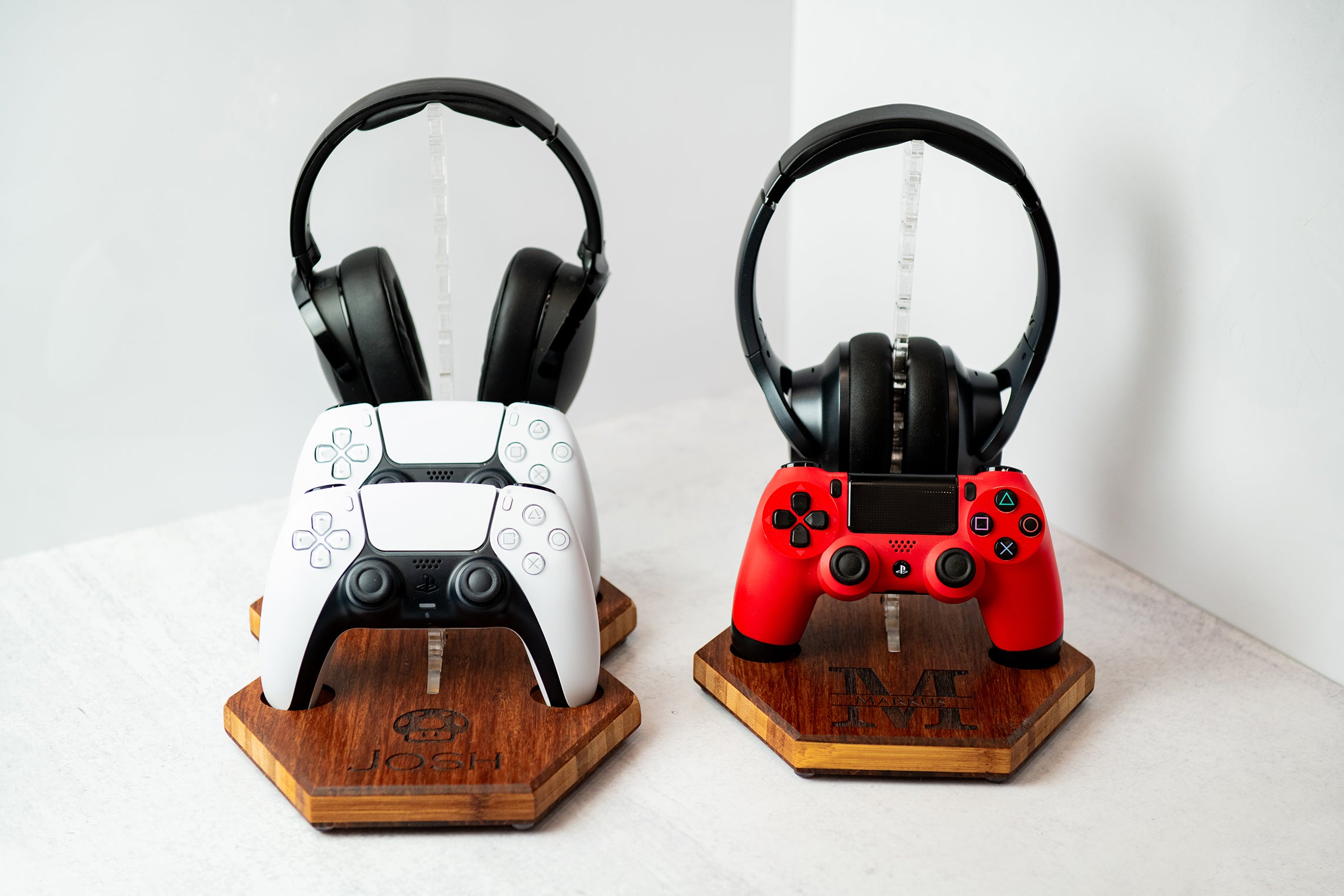 Personalized Wood Charging Stand For Gaming Controller