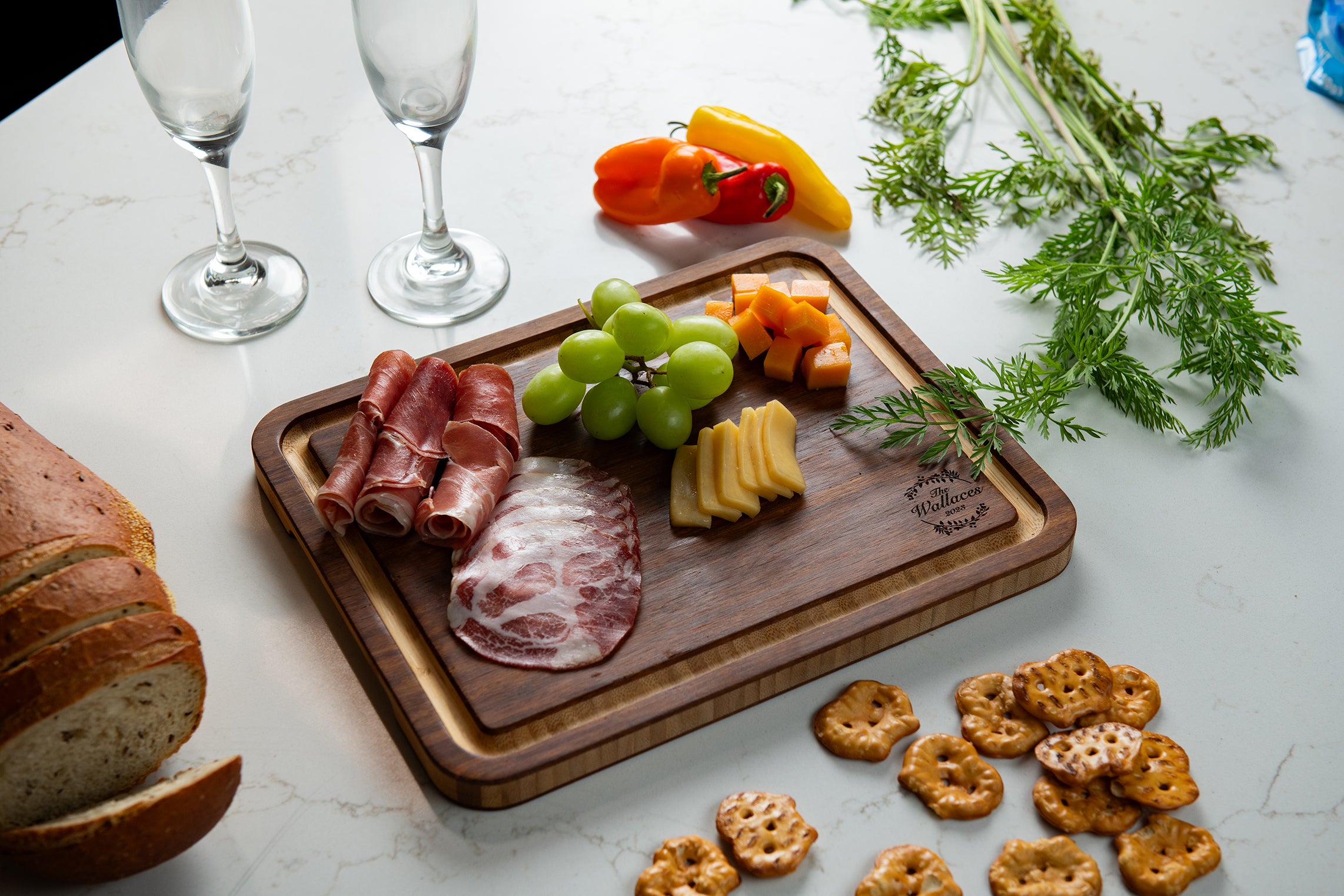 Personalized Wood Cutting Board With Juice Groove