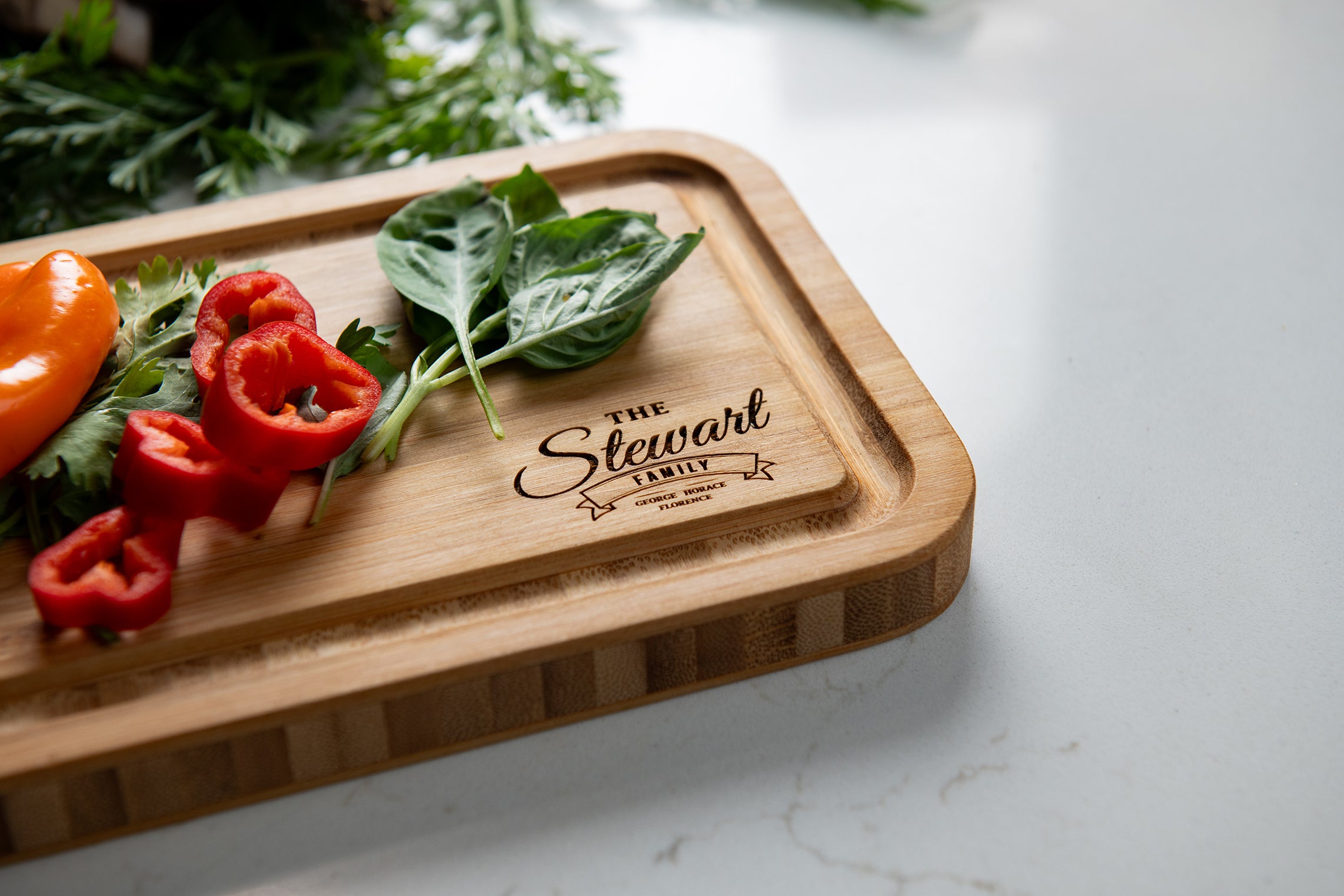 Personalized Wood Cutting Board With Juice Groove