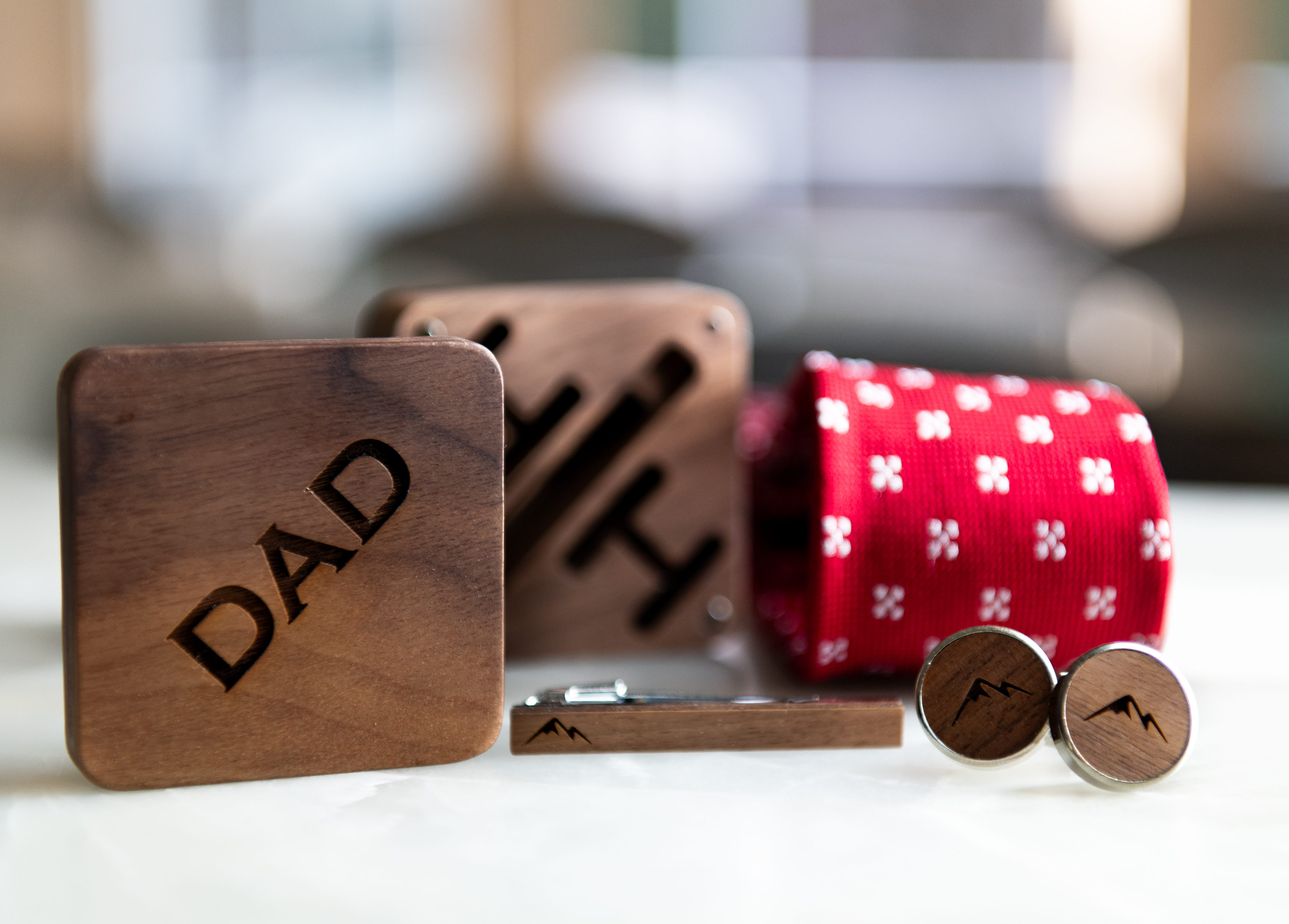 Personalized Cufflinks and Tie Clip Gift Box Set