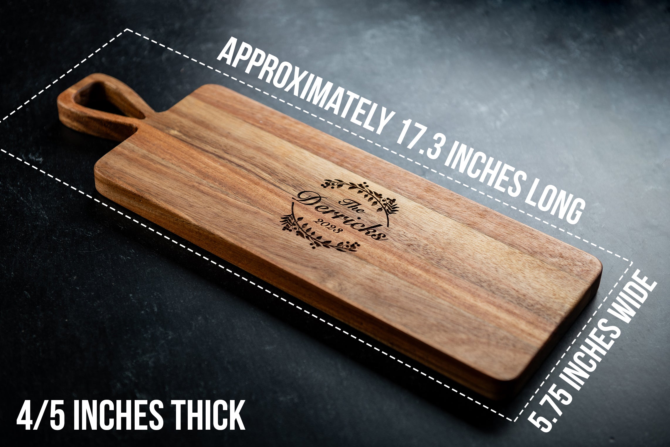 Personalized Acacia Handle Cutting Board