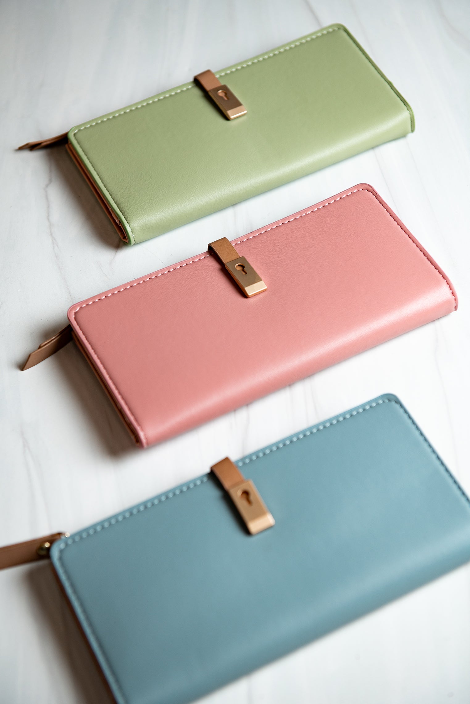 Pastel Vegan Leather Pocketbook Wallet