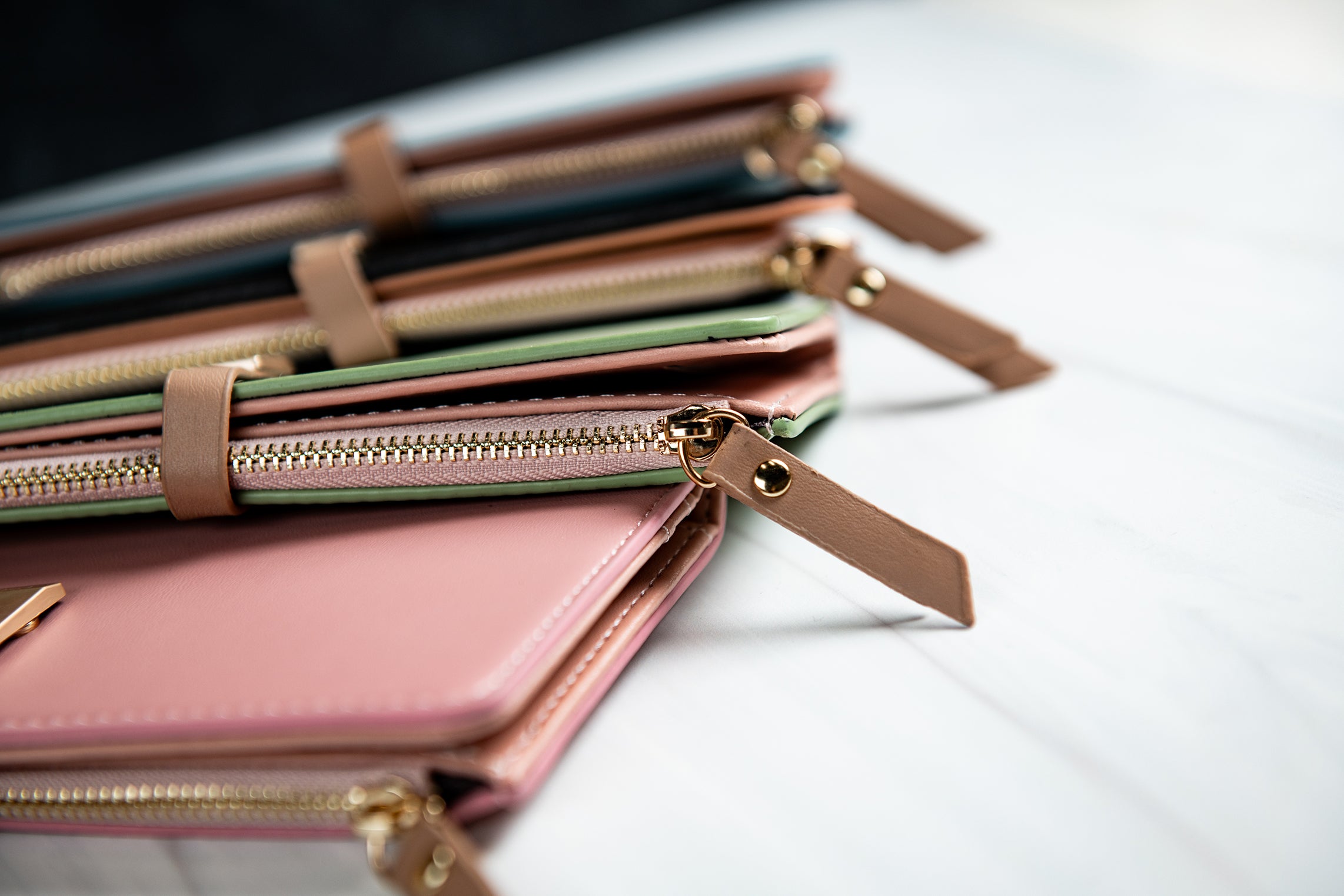 Pastel Vegan Leather Pocketbook Wallet