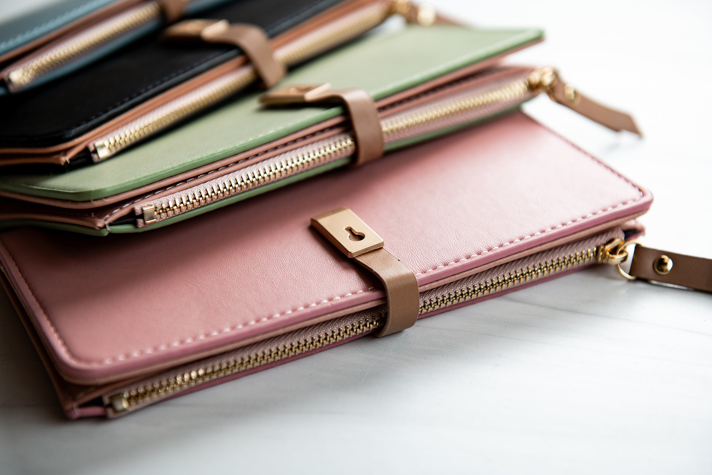Pastel Vegan Leather Pocketbook Wallet