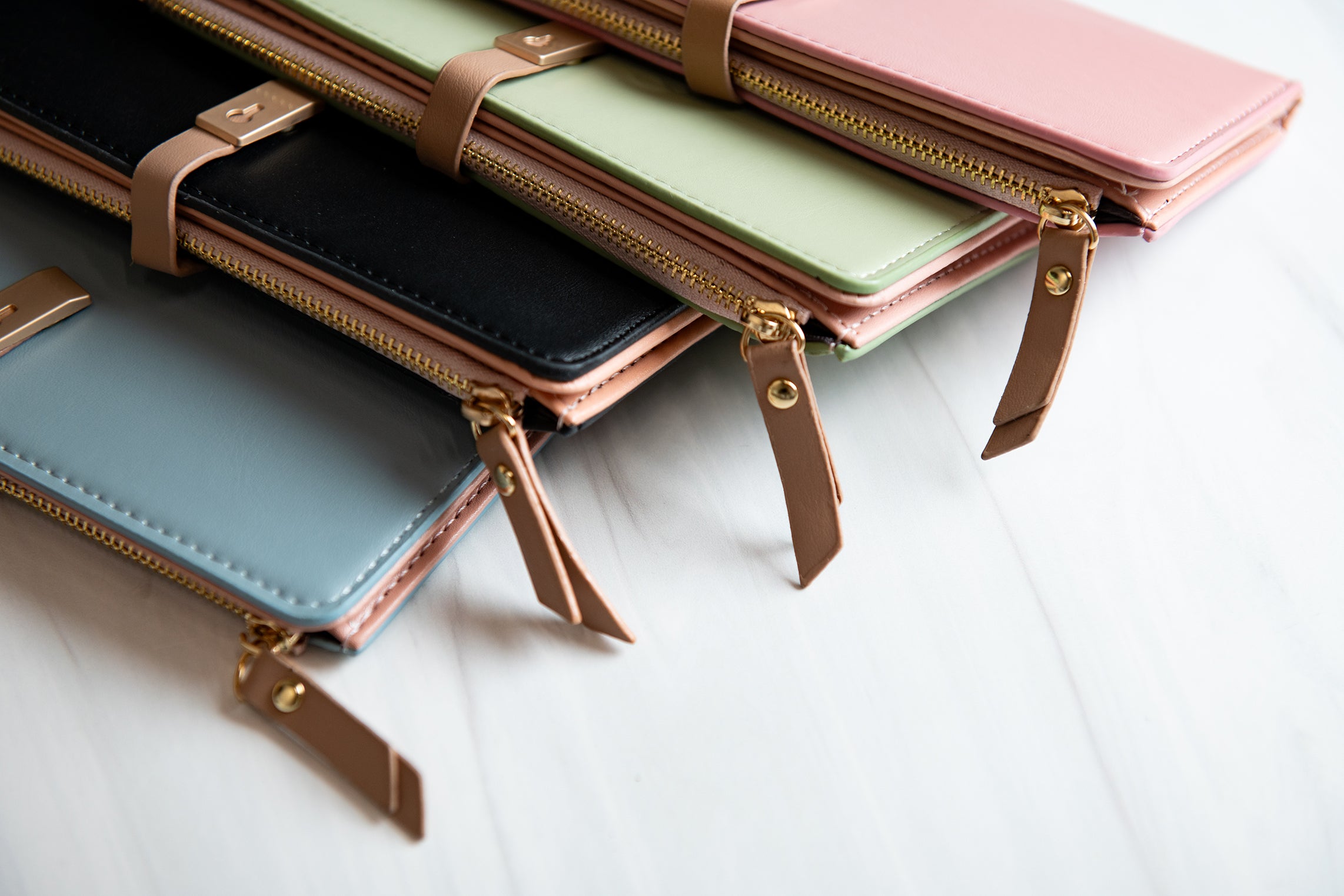 Pastel Vegan Leather Pocketbook Wallet