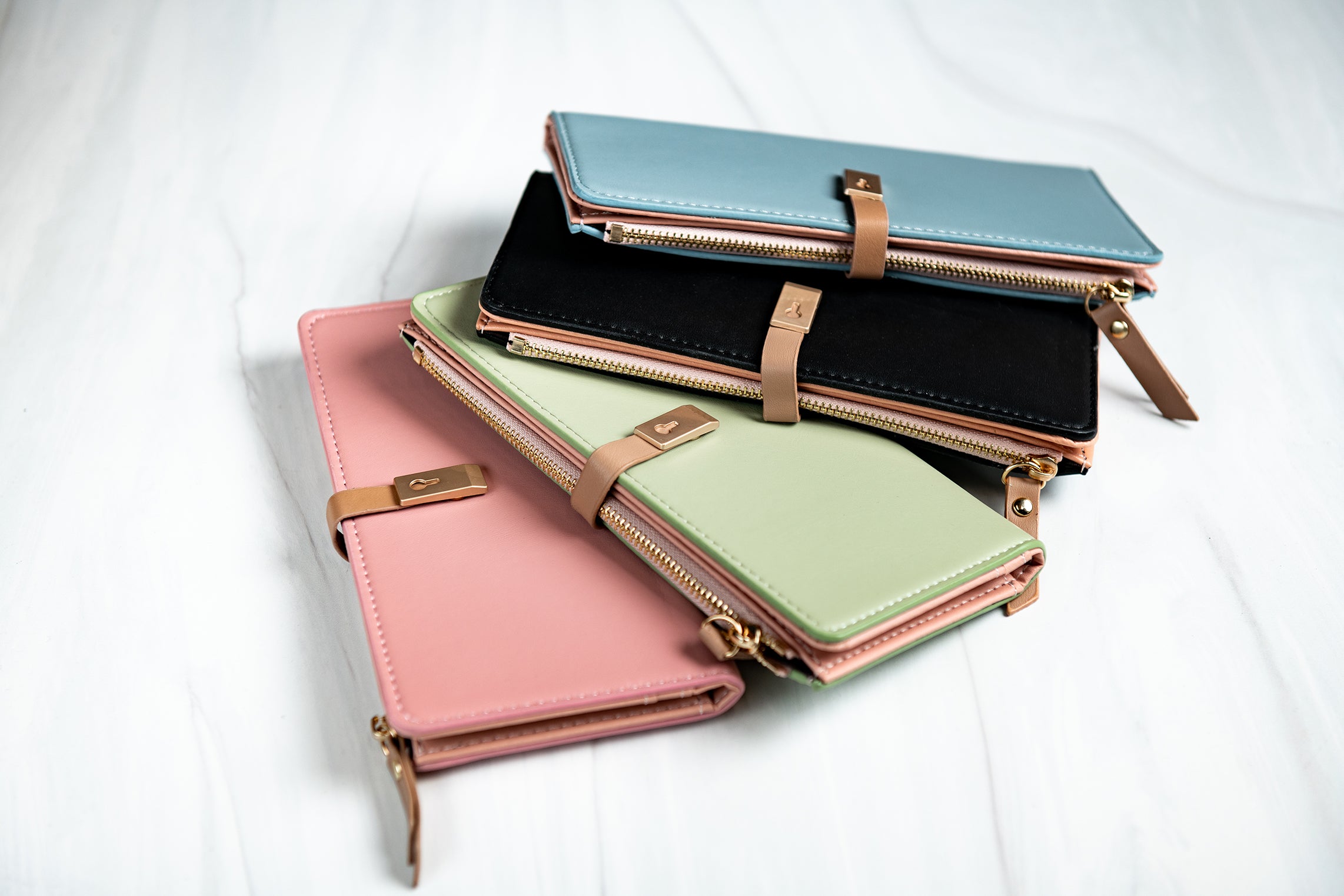 Pastel Vegan Leather Pocketbook Wallet