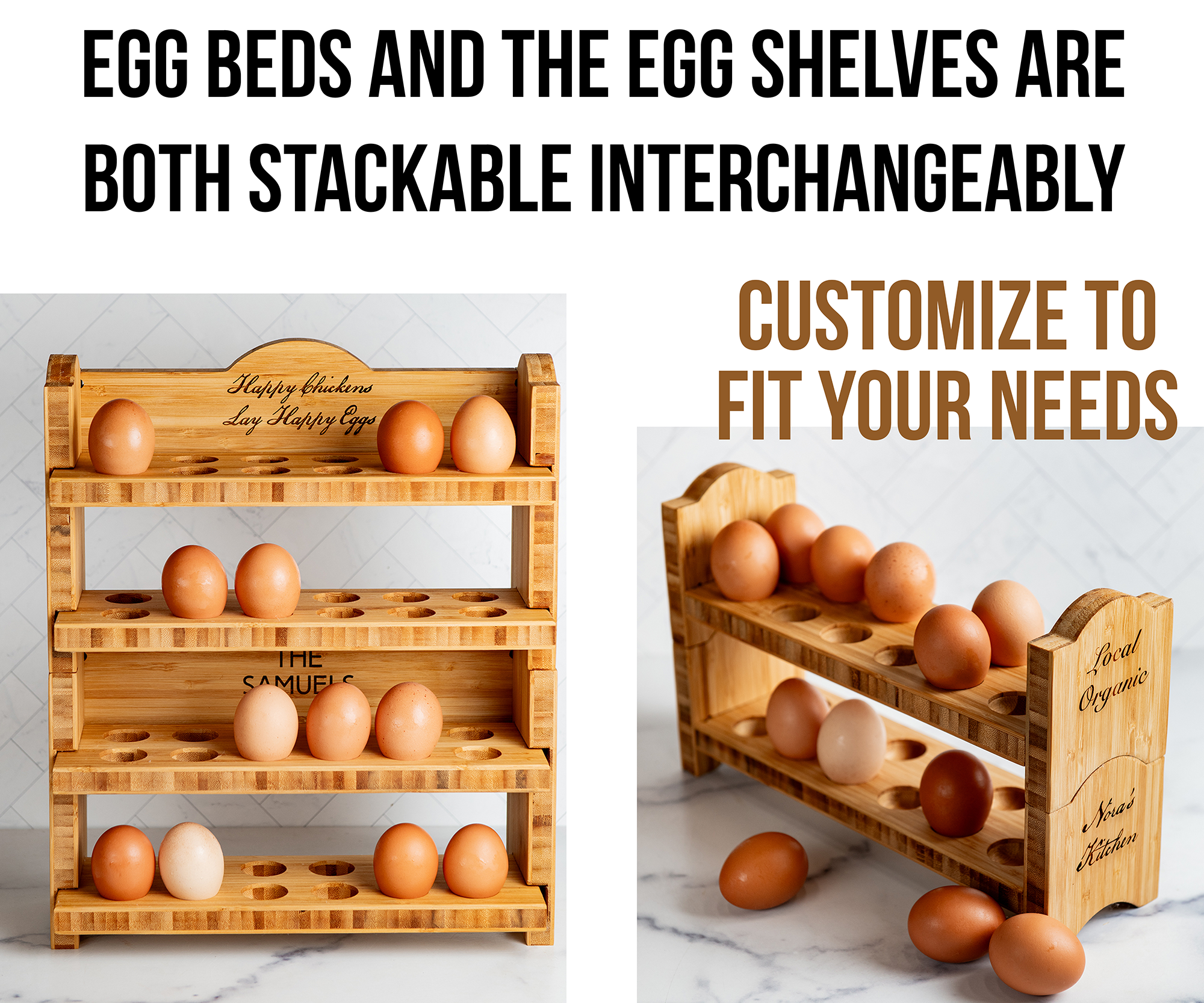 Personalized Egg Bed Tray - Stackable Shelf