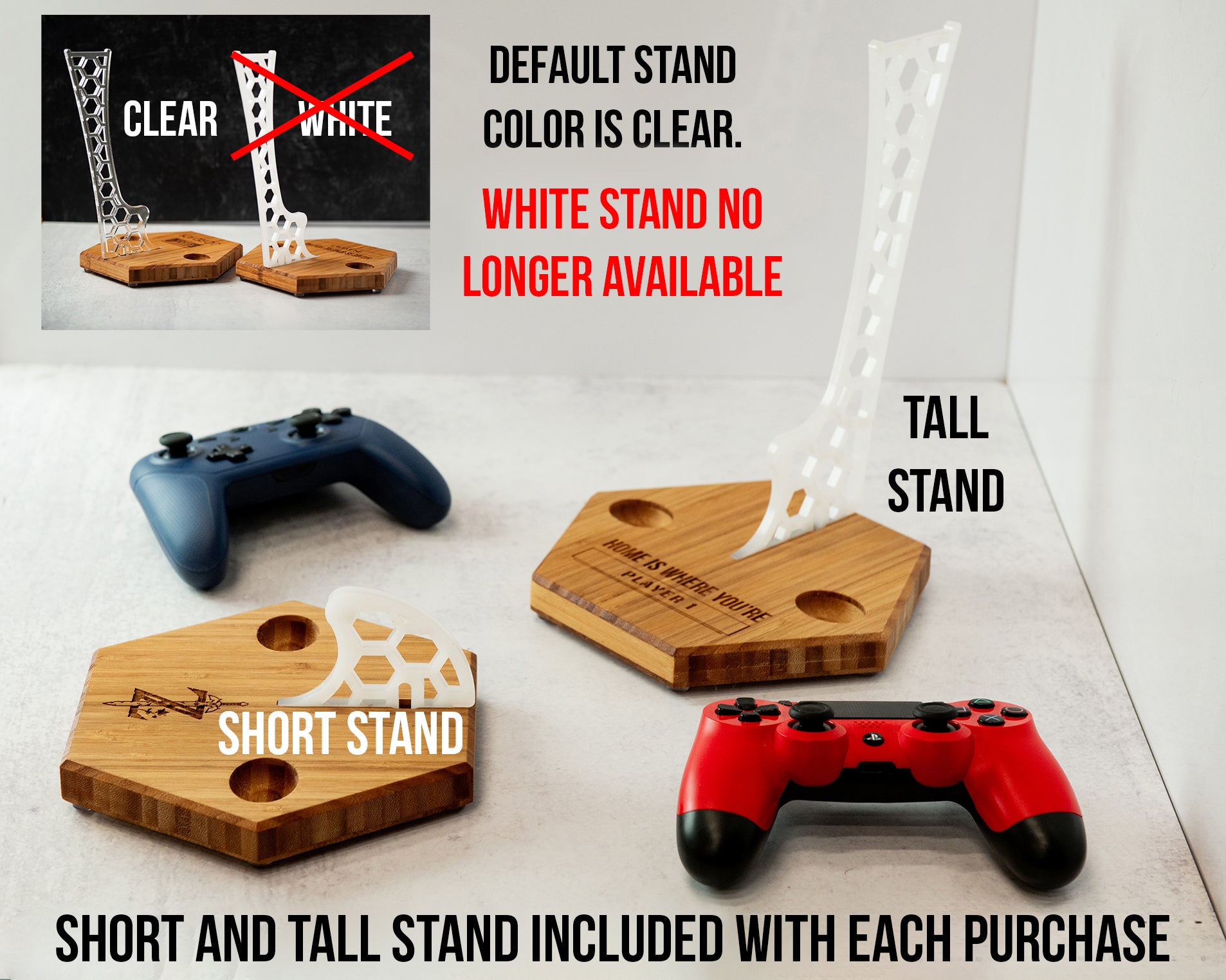 Personalized Wood Charging Stand For Gaming Controller