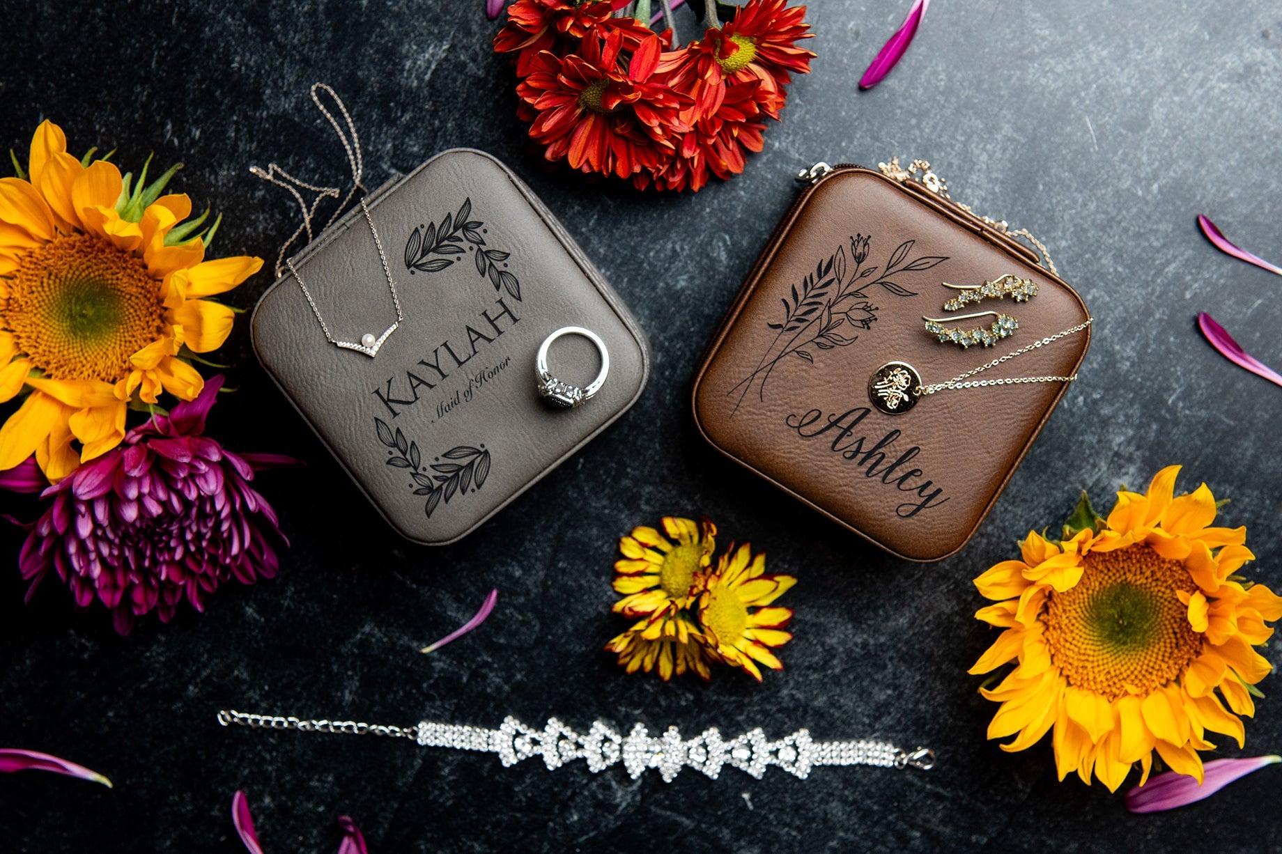 Personalized Jewelry Travel Case Vegan Leather