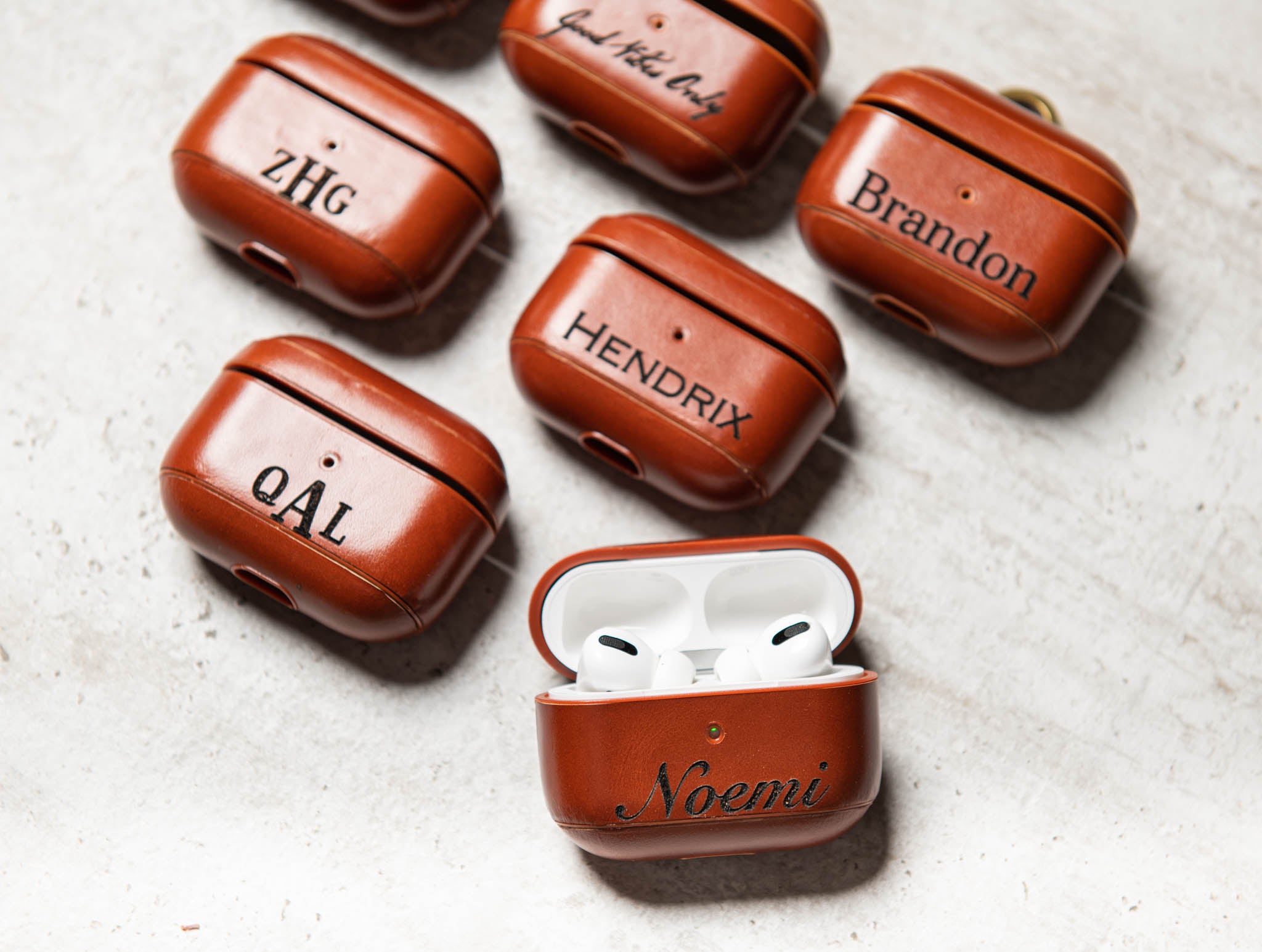 Personalized Leather Airpods Case