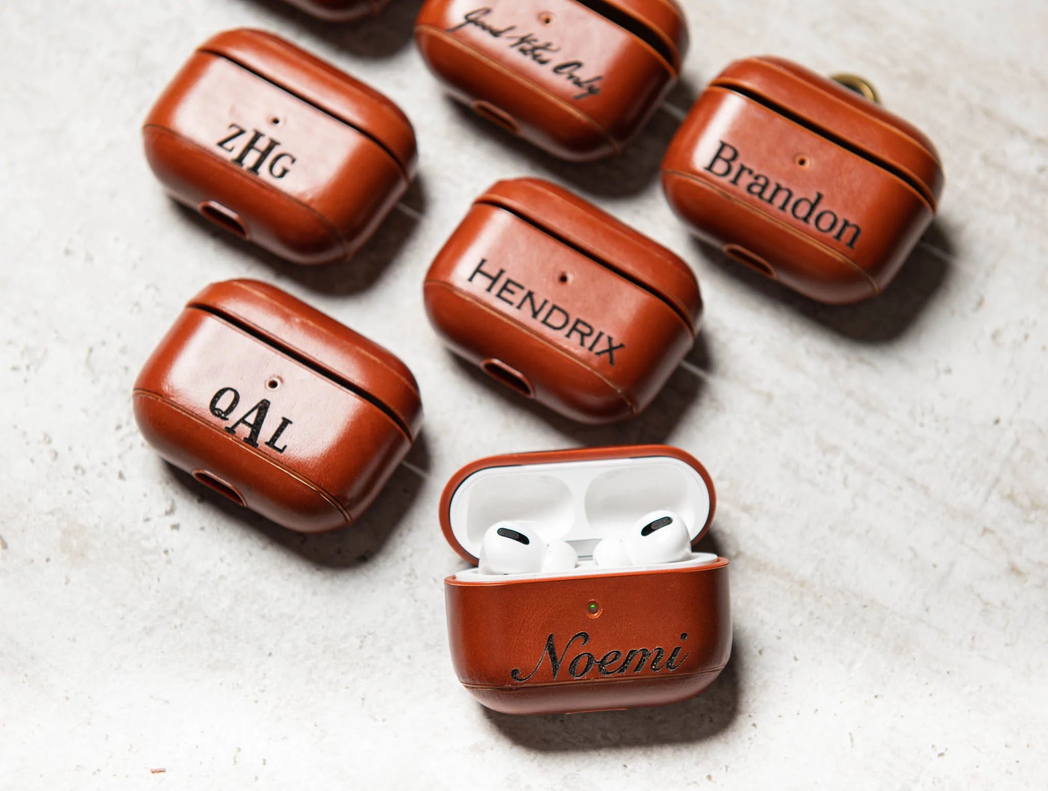 Personalized Leather Airpods Case