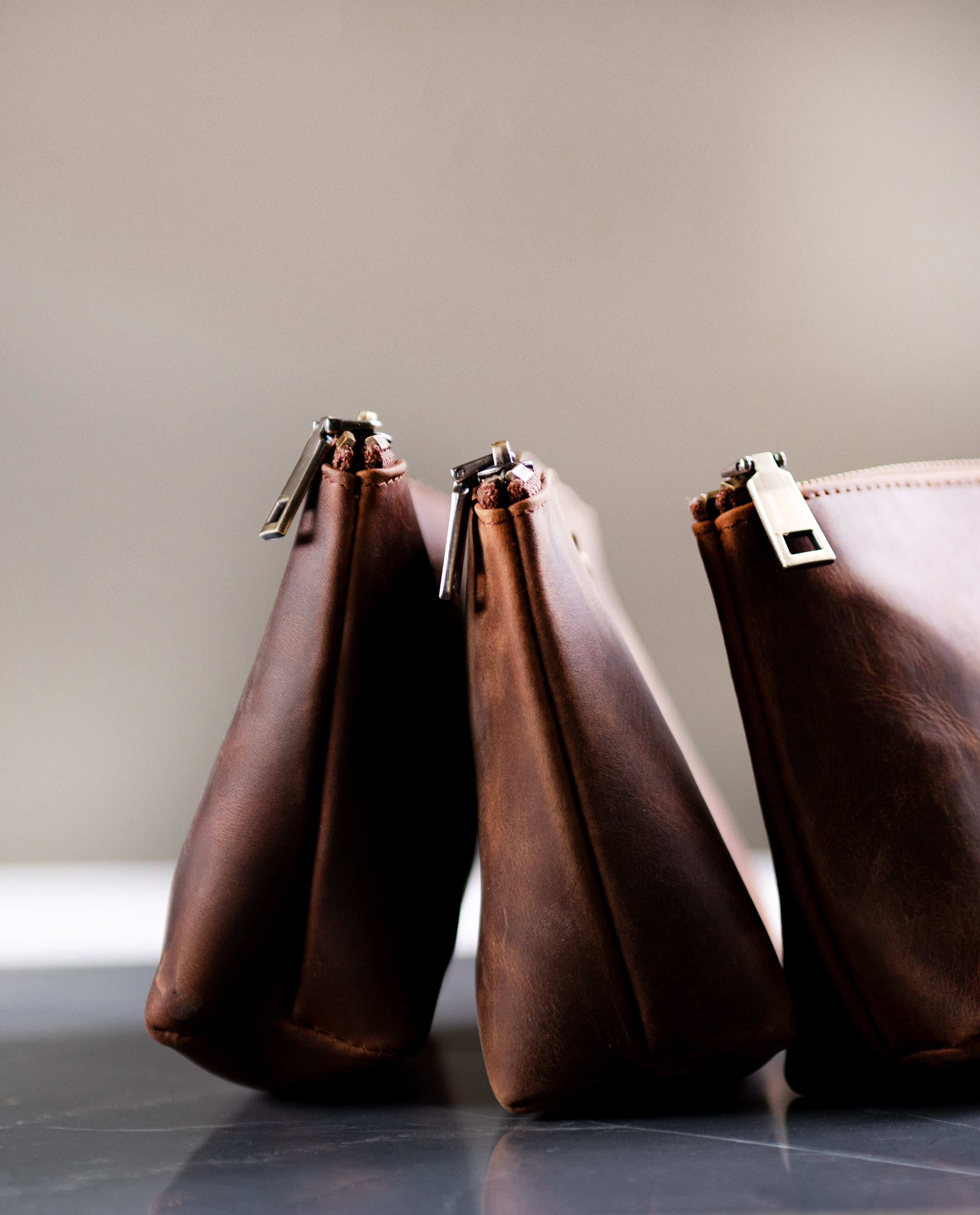 The Alafia Personalized Distressed Leather Toiletry Bag