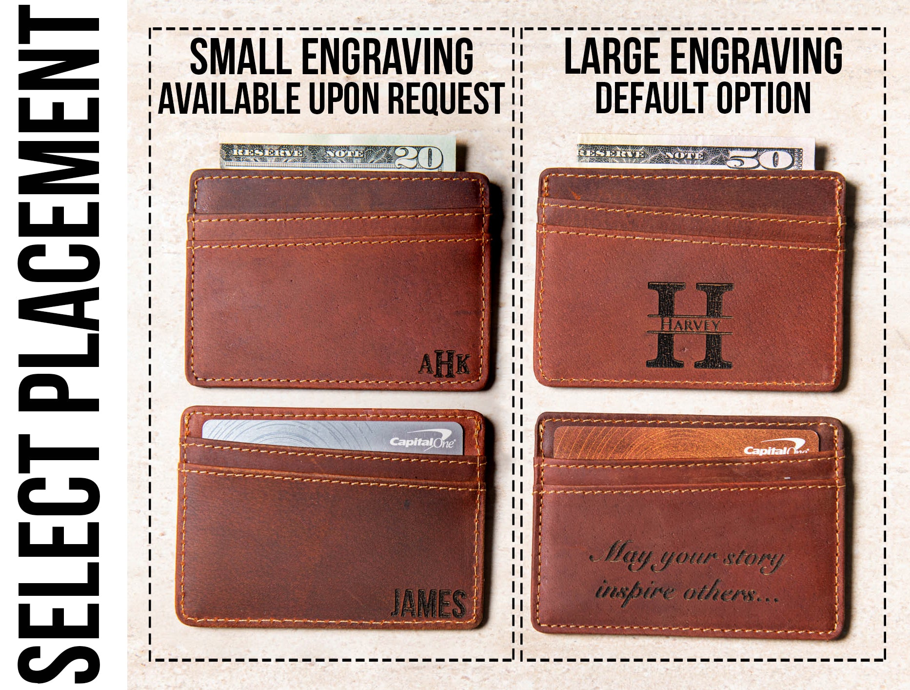 The Boca Personalized Leather Slim Wallet