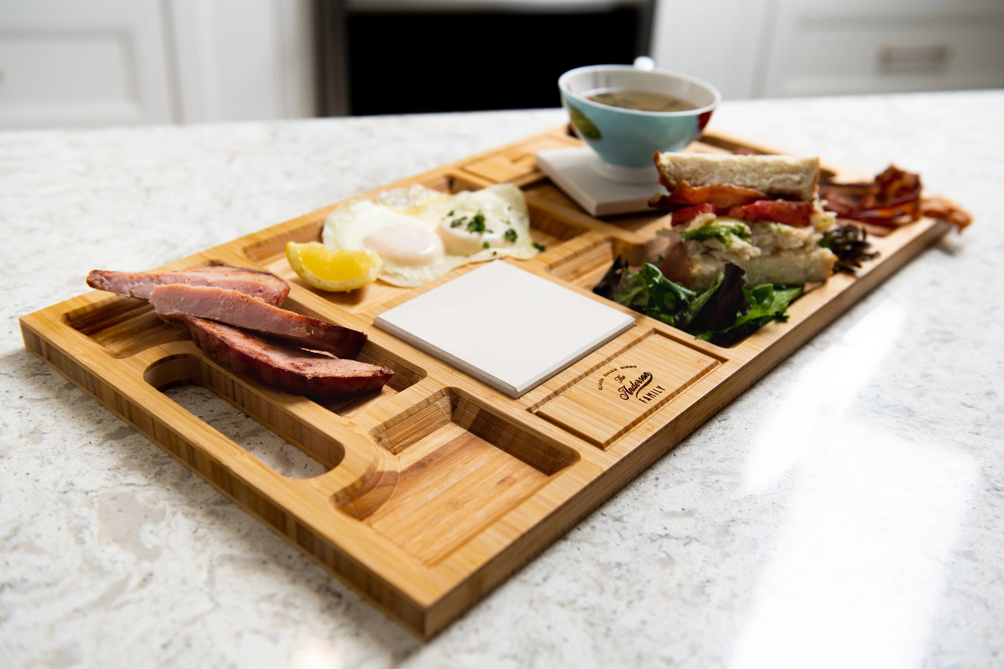 Personalized Brunch Board & Limestone Coasters