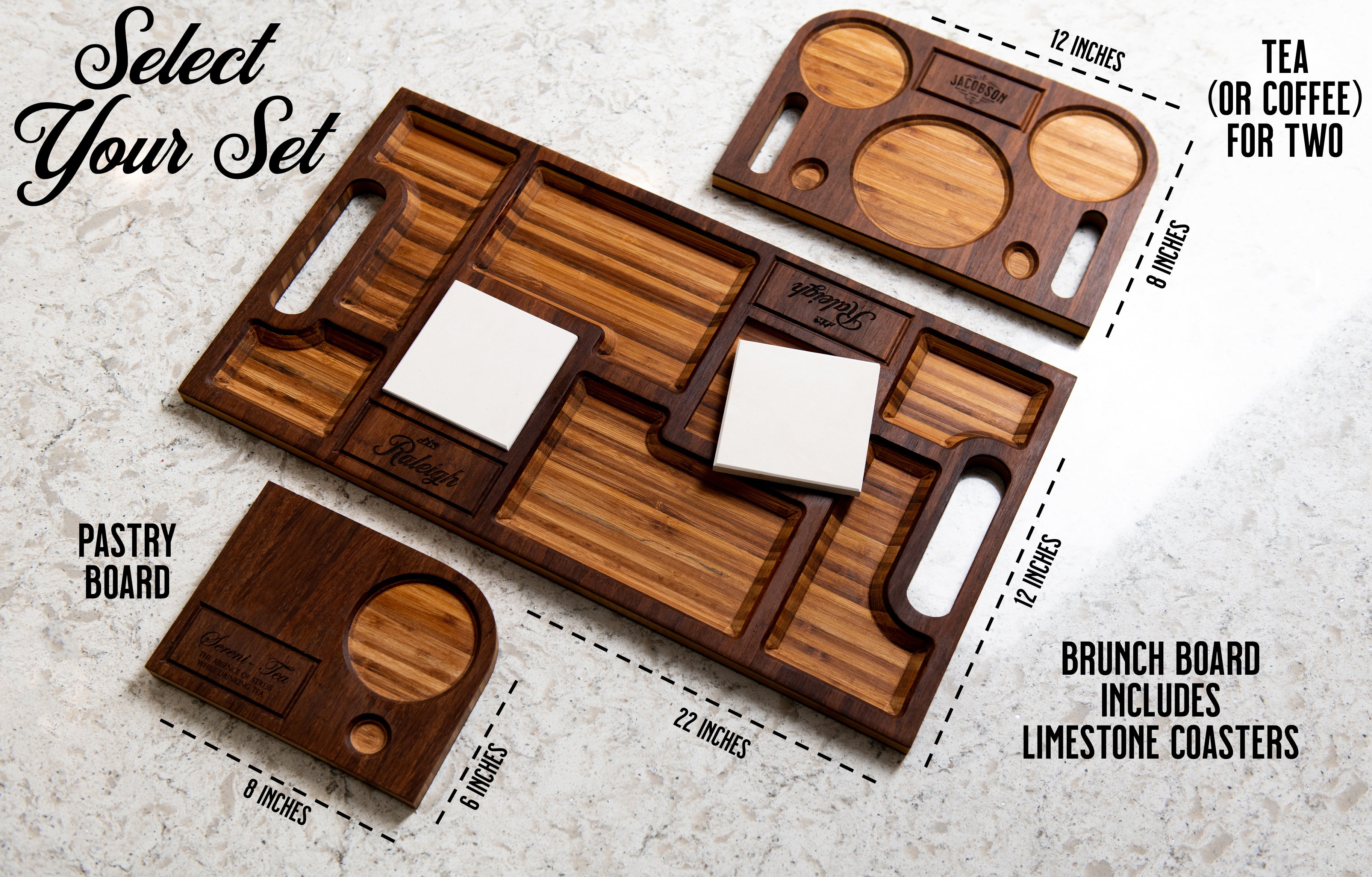 Tea for Two Custom Engraved Board
