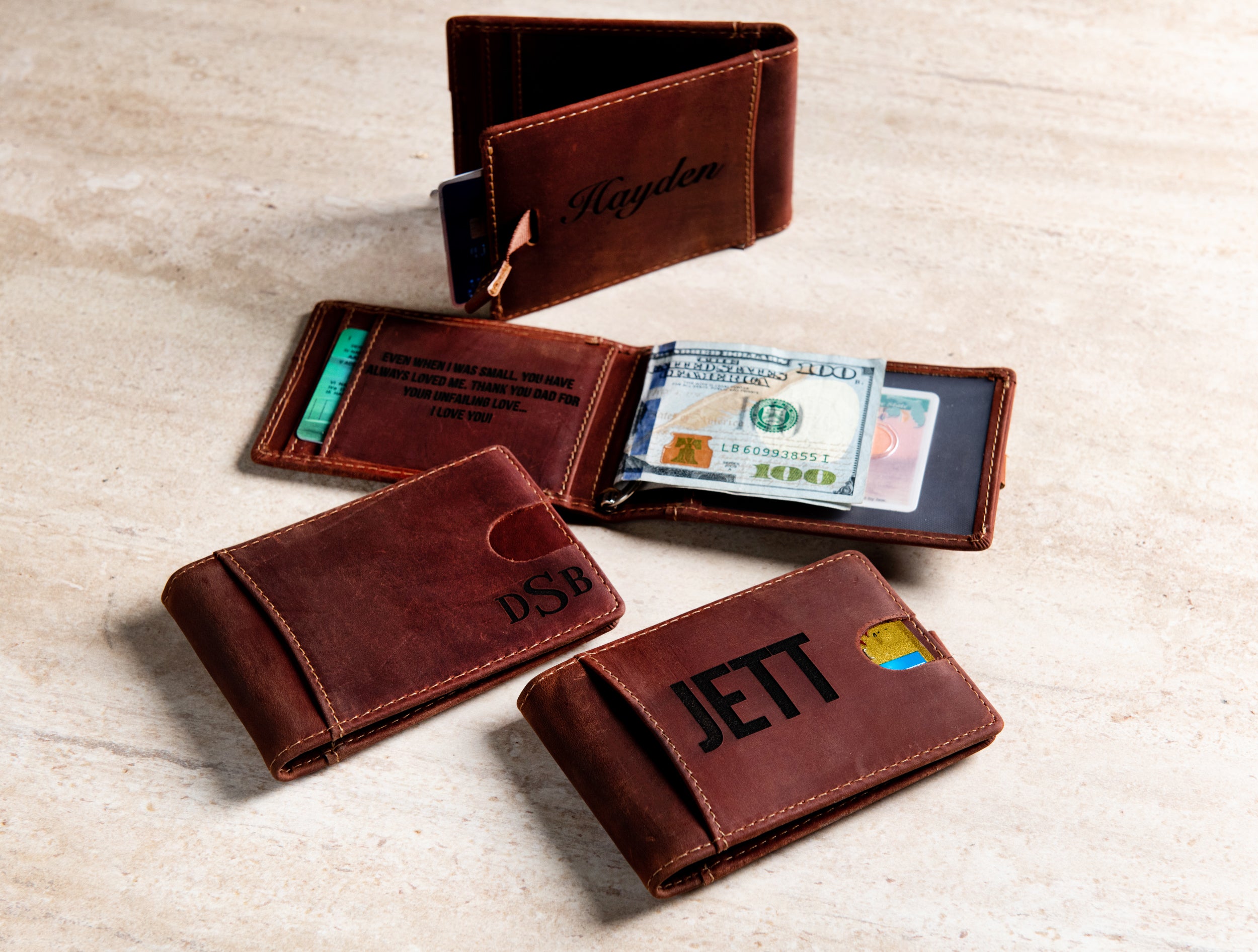 The Cedar Key Slim Concealed Pocket Distressed Leather Wallet