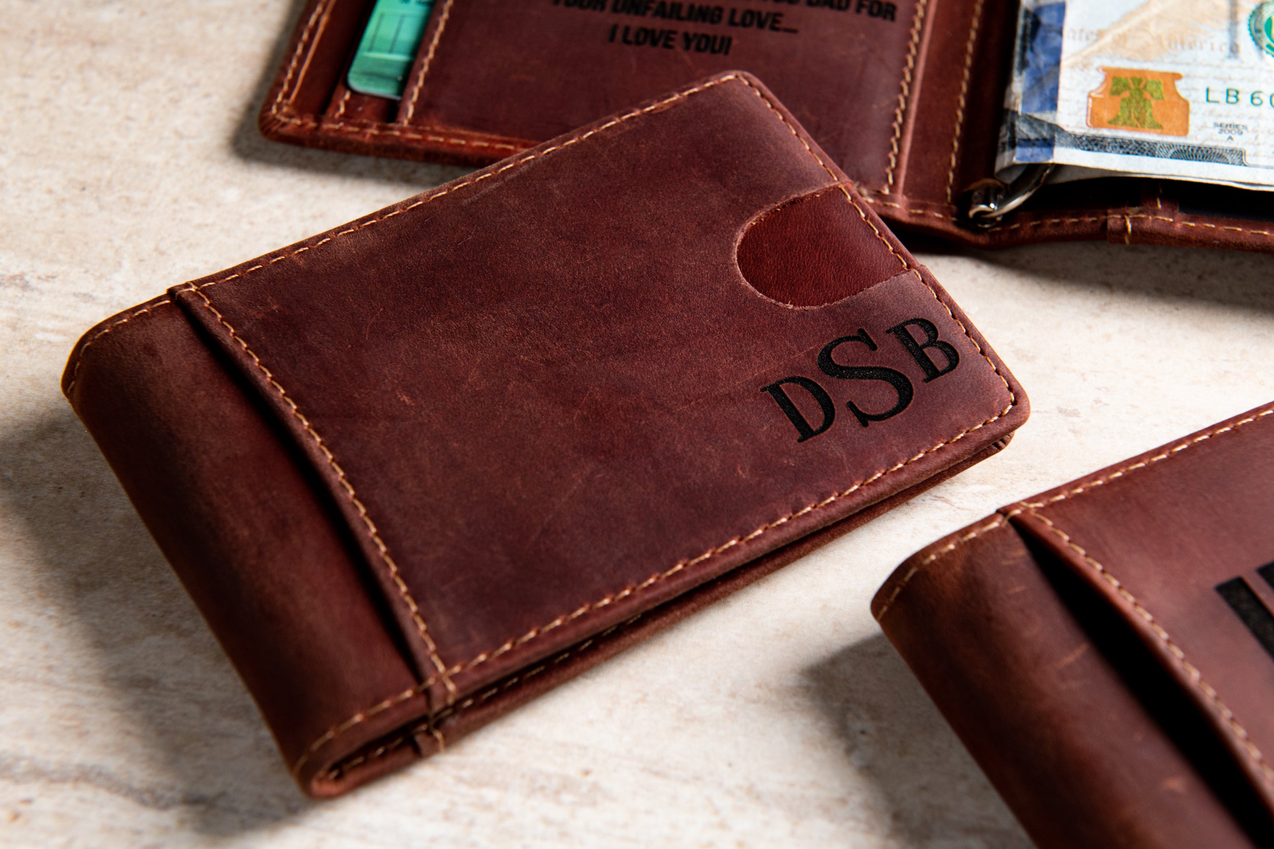 The Cedar Key Slim Concealed Pocket Distressed Leather Wallet