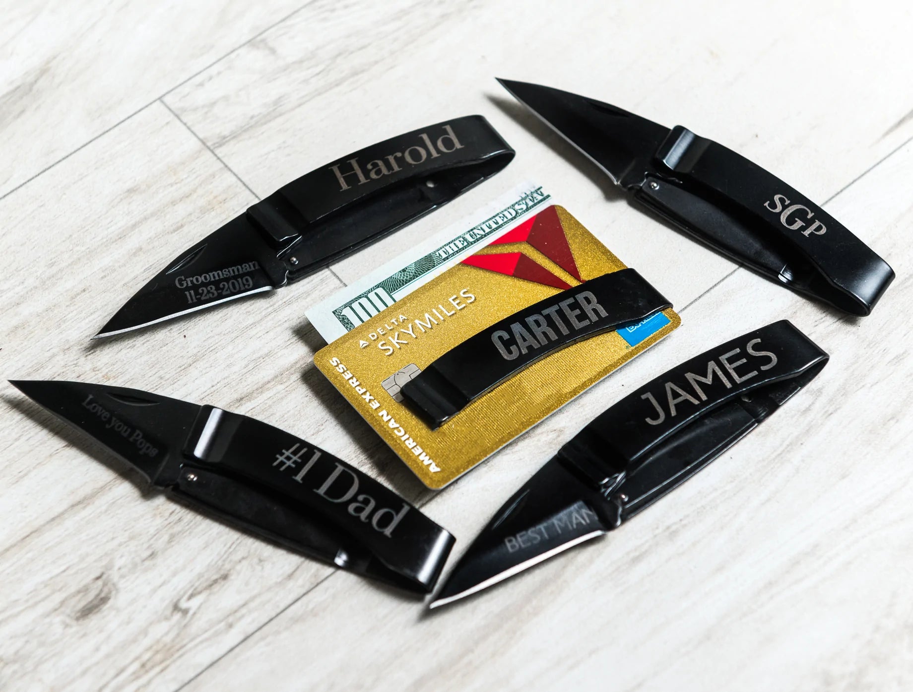 Personalized Money Clip Knife Groomsman Gift