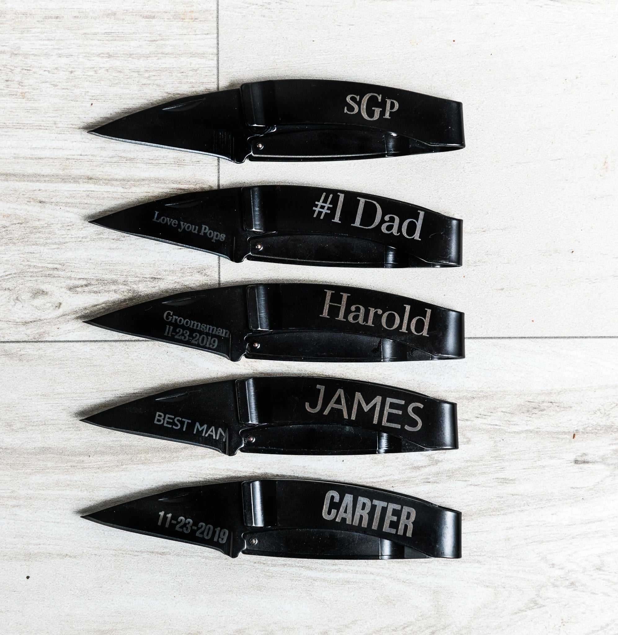 Personalized Money Clip Knife Groomsman Gift