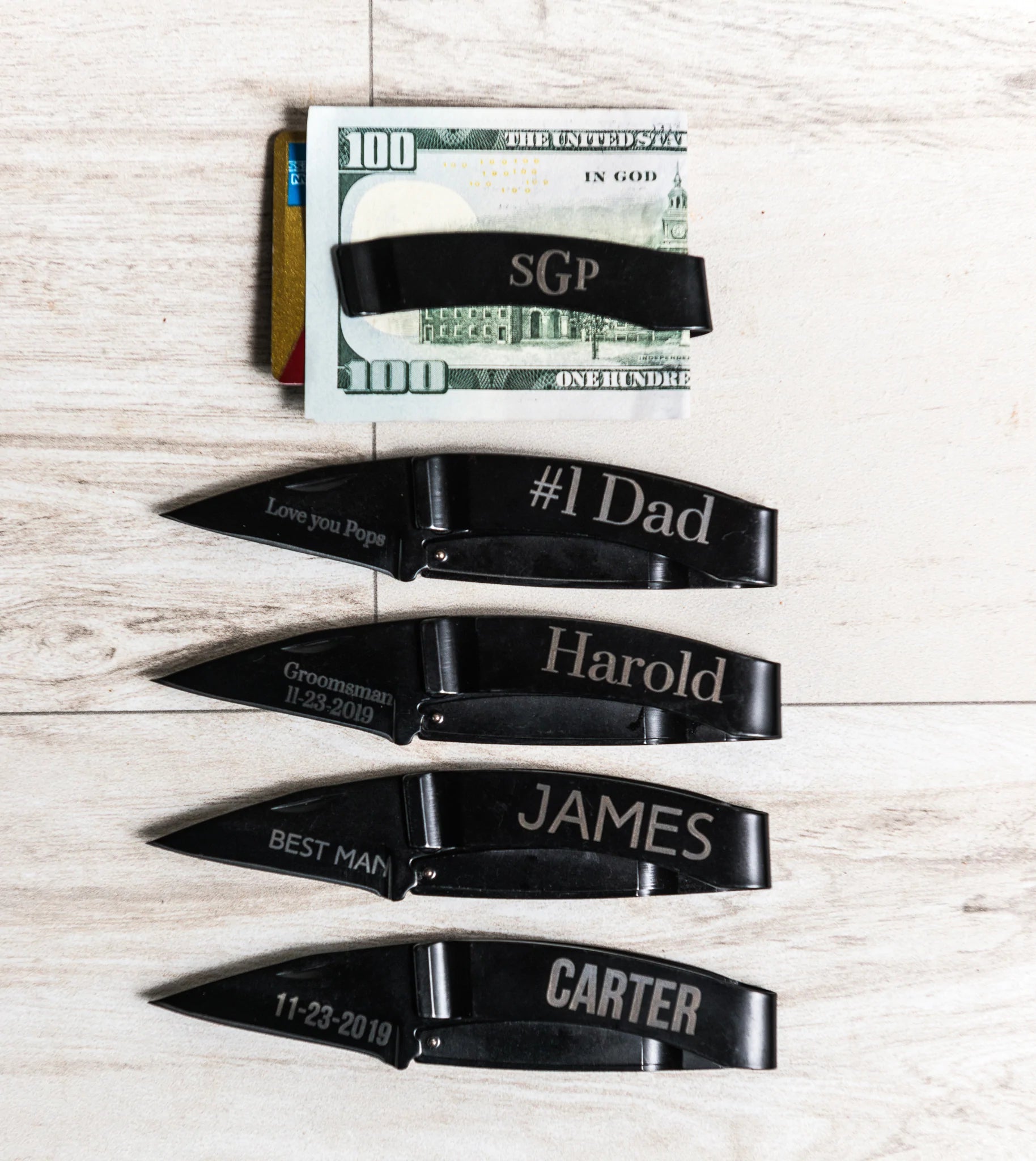 Personalized Money Clip Knife Groomsman Gift