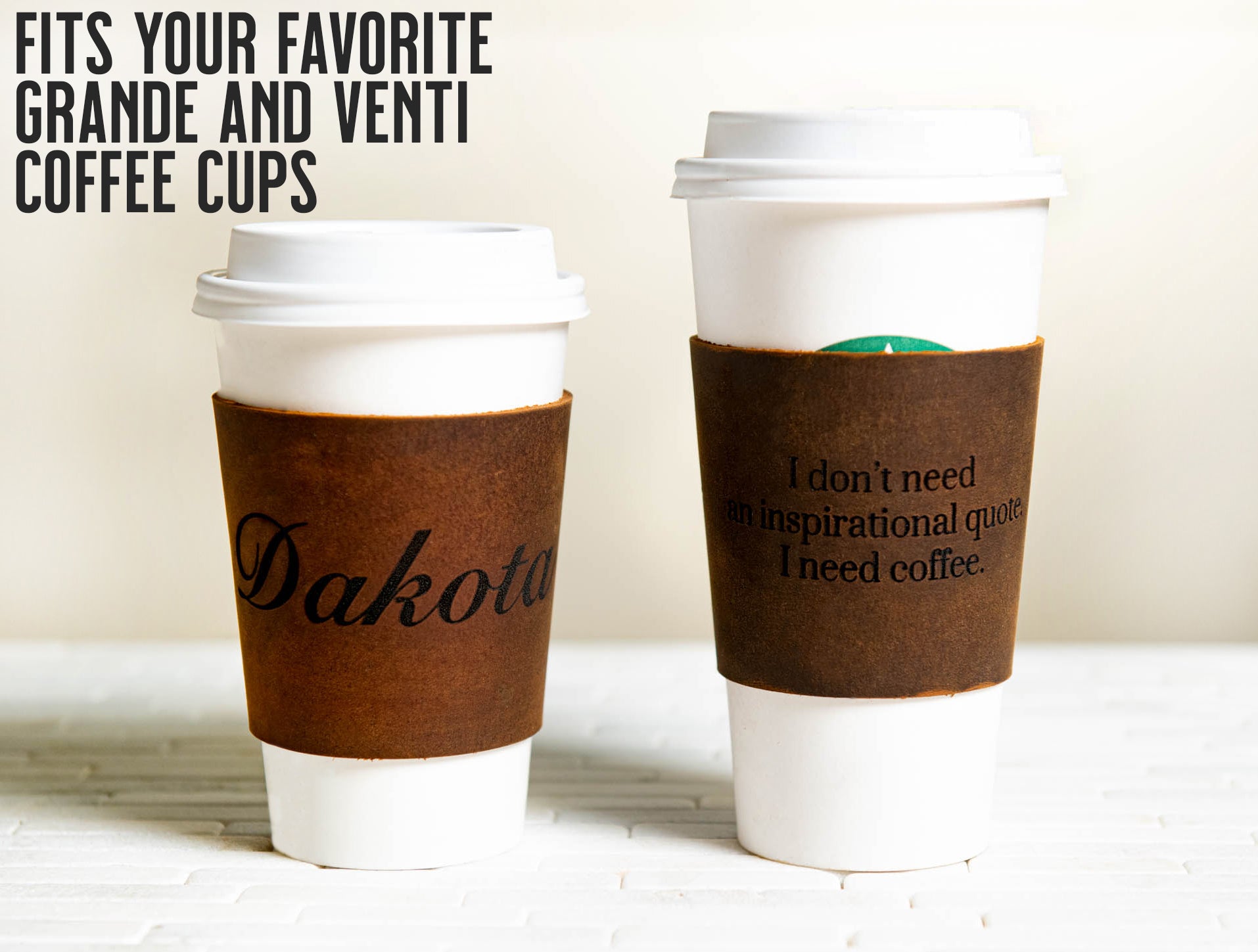 Personalized Leather Pint Sleeve - The Wynwood