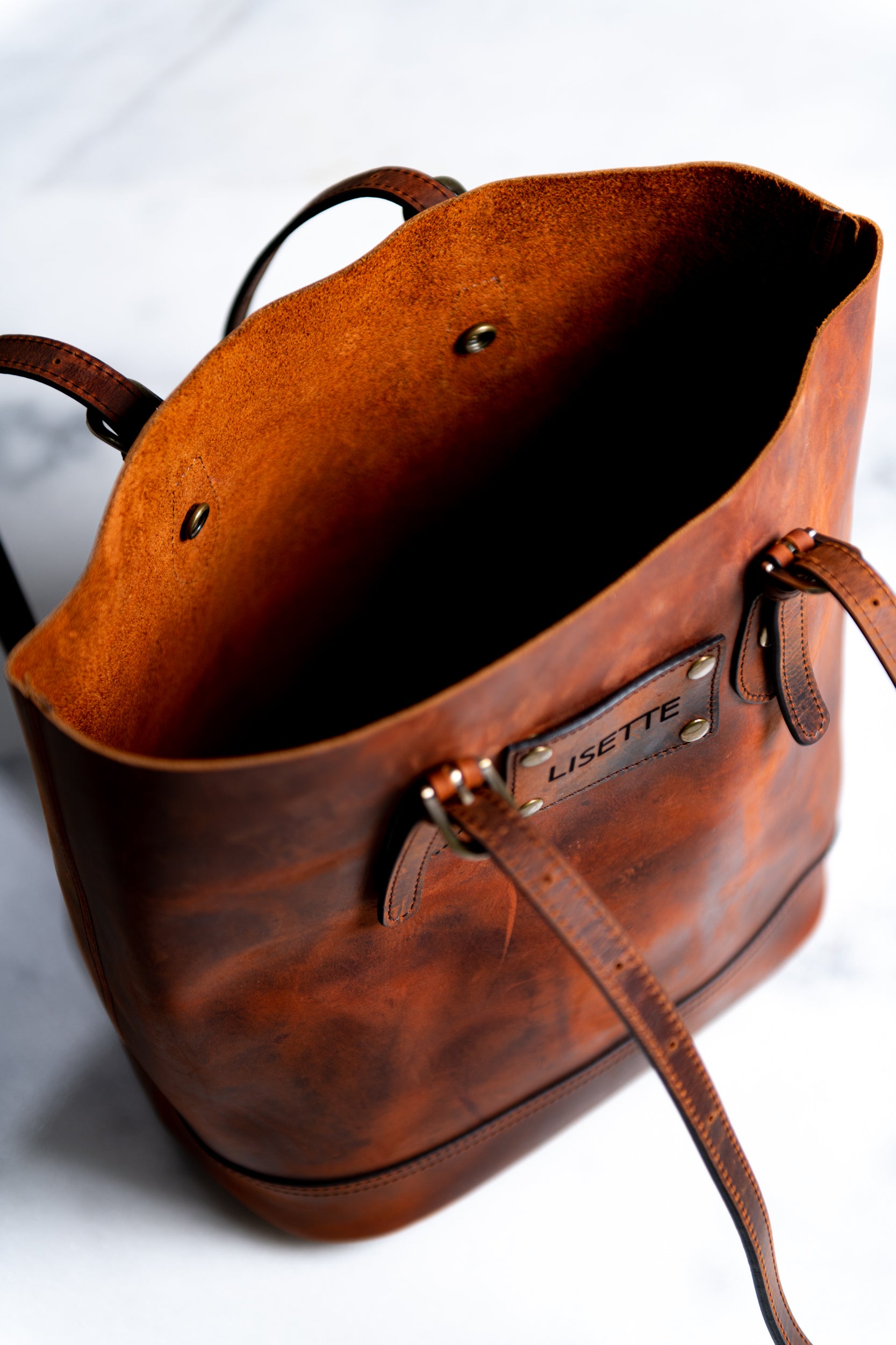 The Destin Personalized Distressed Leather Tote