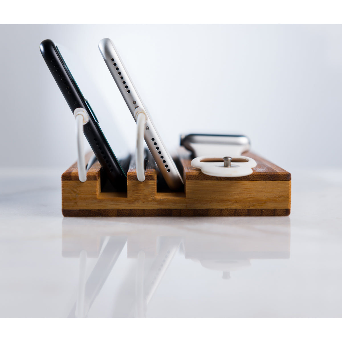 Personalized Double Slot Apple Watch iPhone Charging Dock