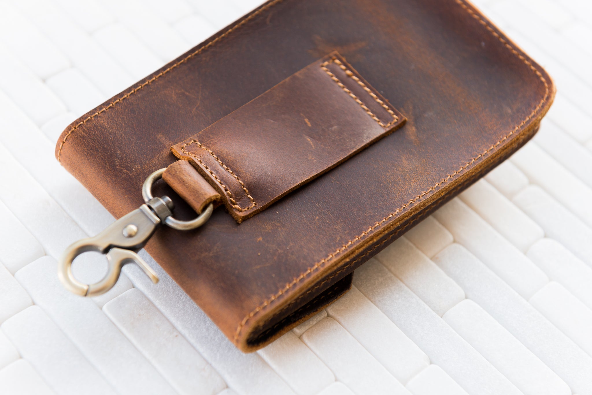 The Sanford Leather Phone Holder and Wallet