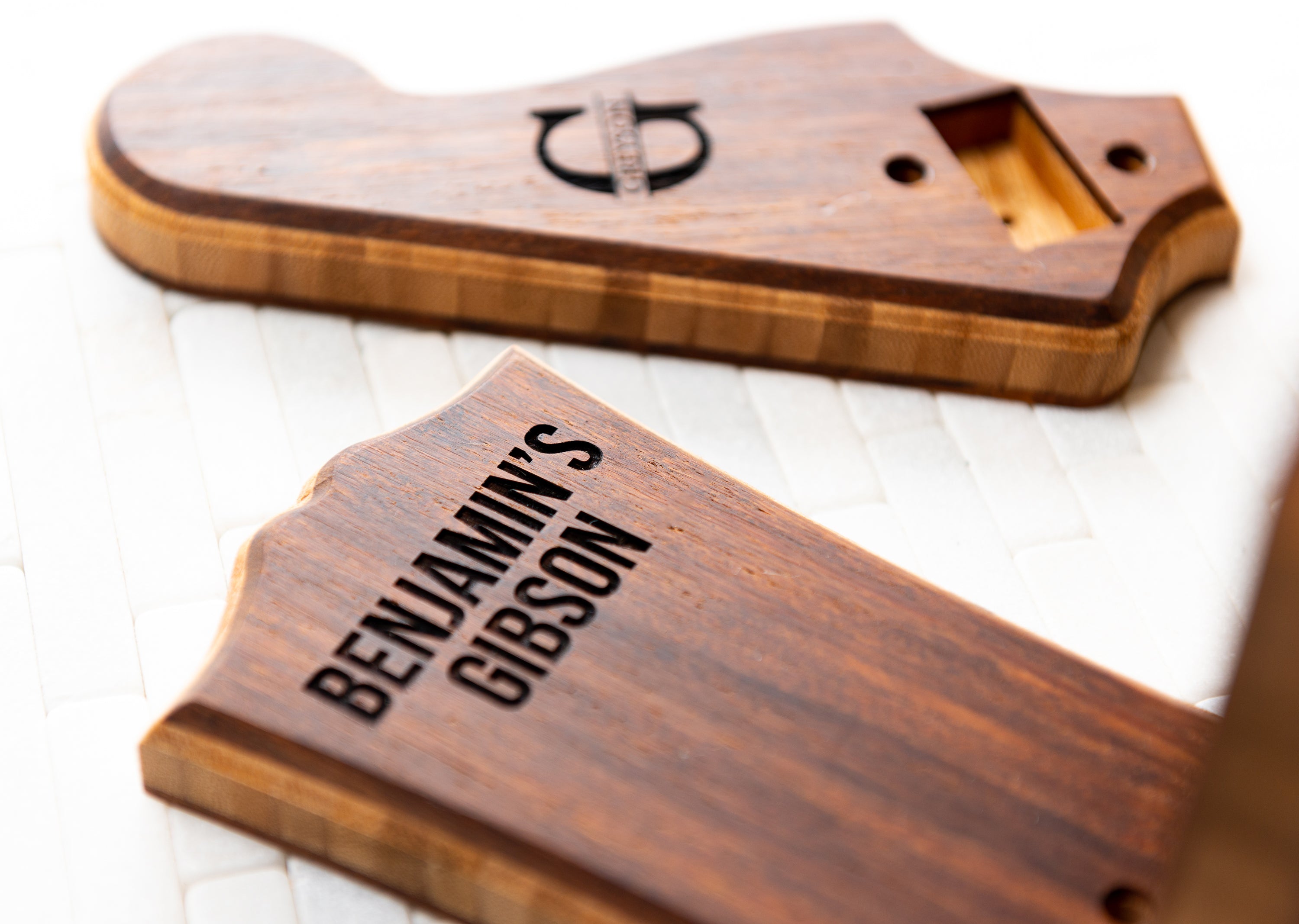 Personalized Wall Mount Custom Headstock Shapes in Espresso