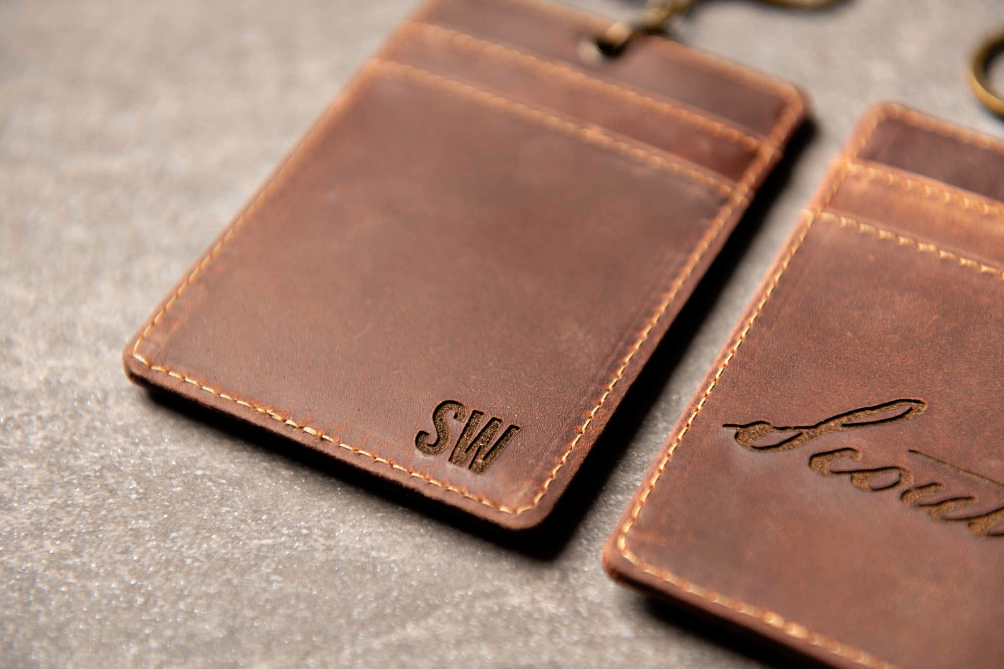 Personalized Distressed Leather Luggage Tag